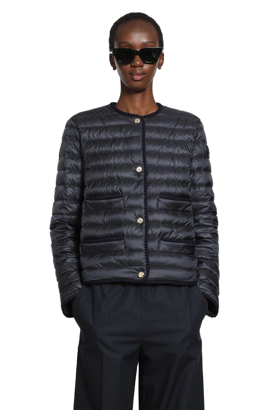 Moncler Circaete Braided Trim Short Down Jacket