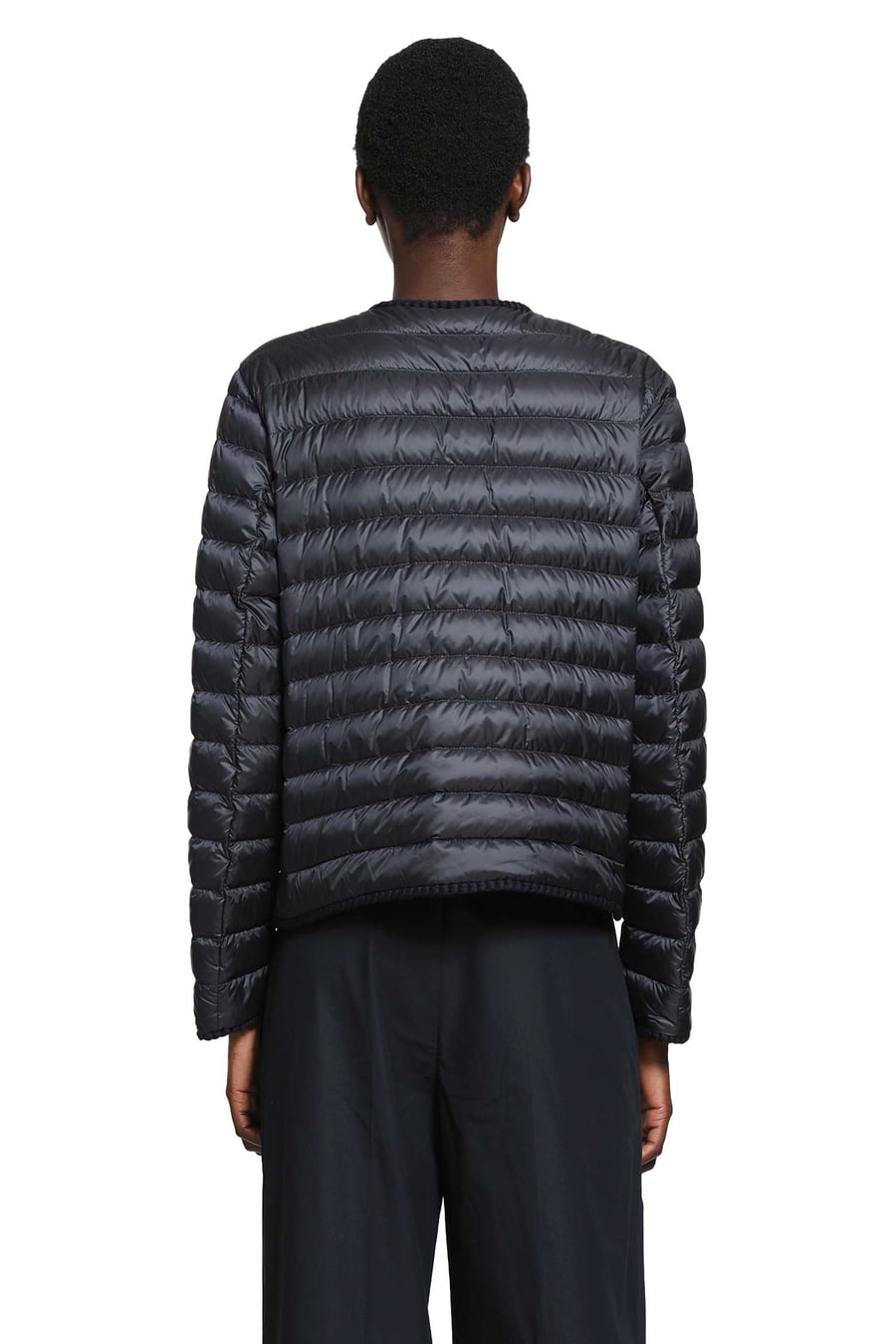 Moncler Circaete Braided Trim Short Down Jacket, view 4