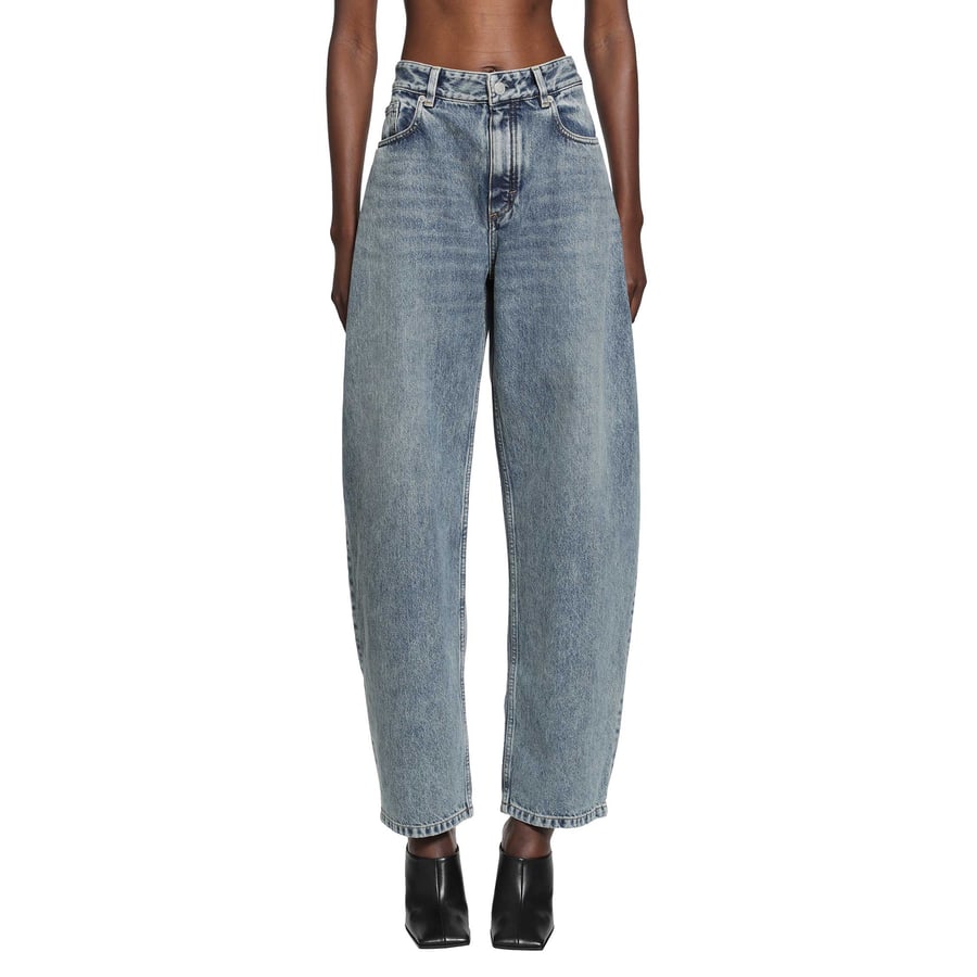 Alaïa Round Denim Jeans, view 6