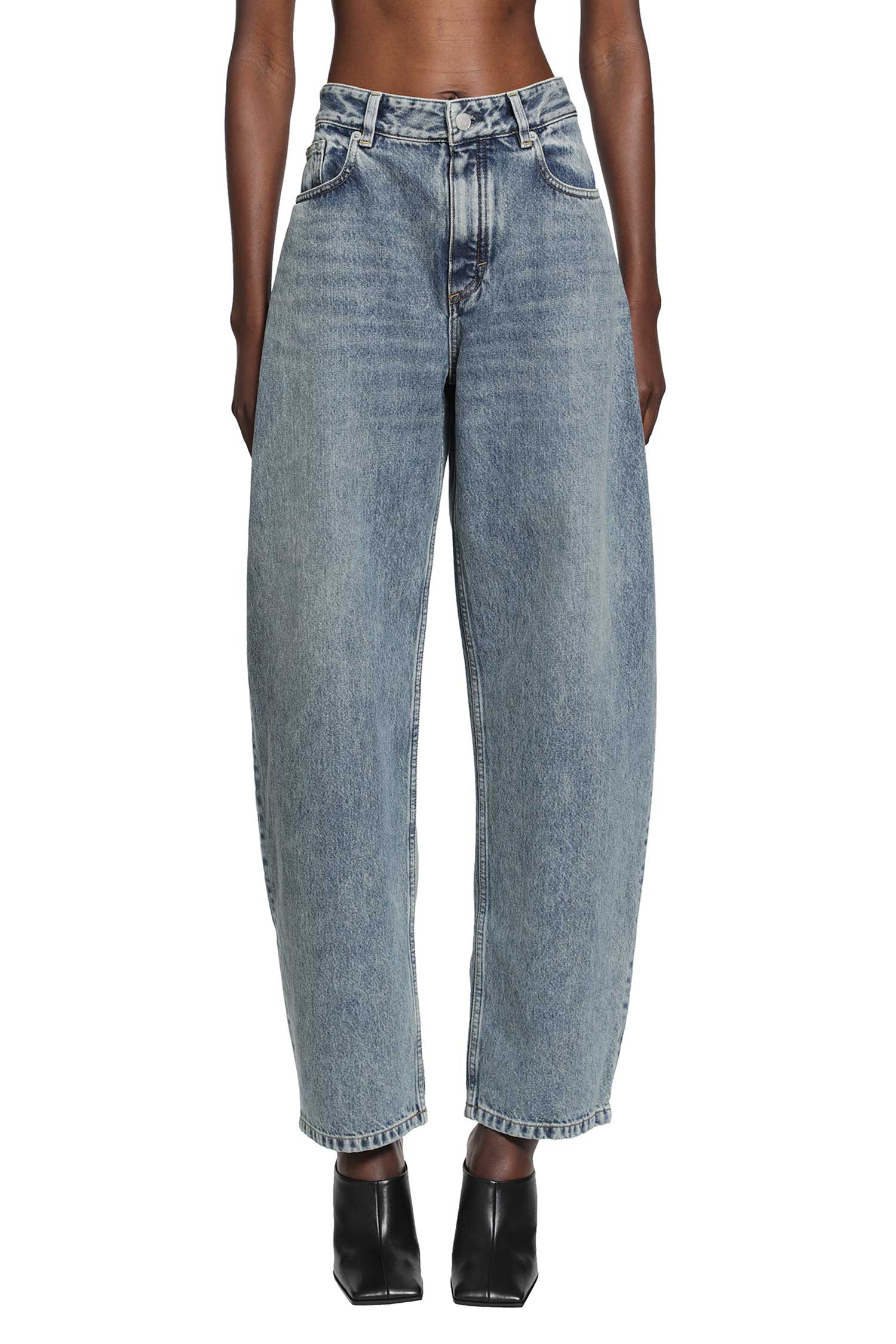 Alaïa Round Denim Jeans, view 2