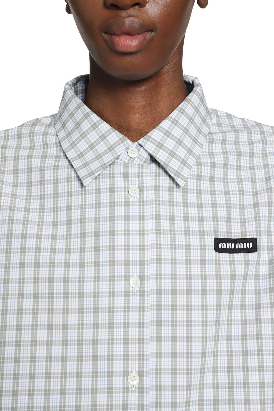 Miu Miu Checked Poplin Shirt, view 4