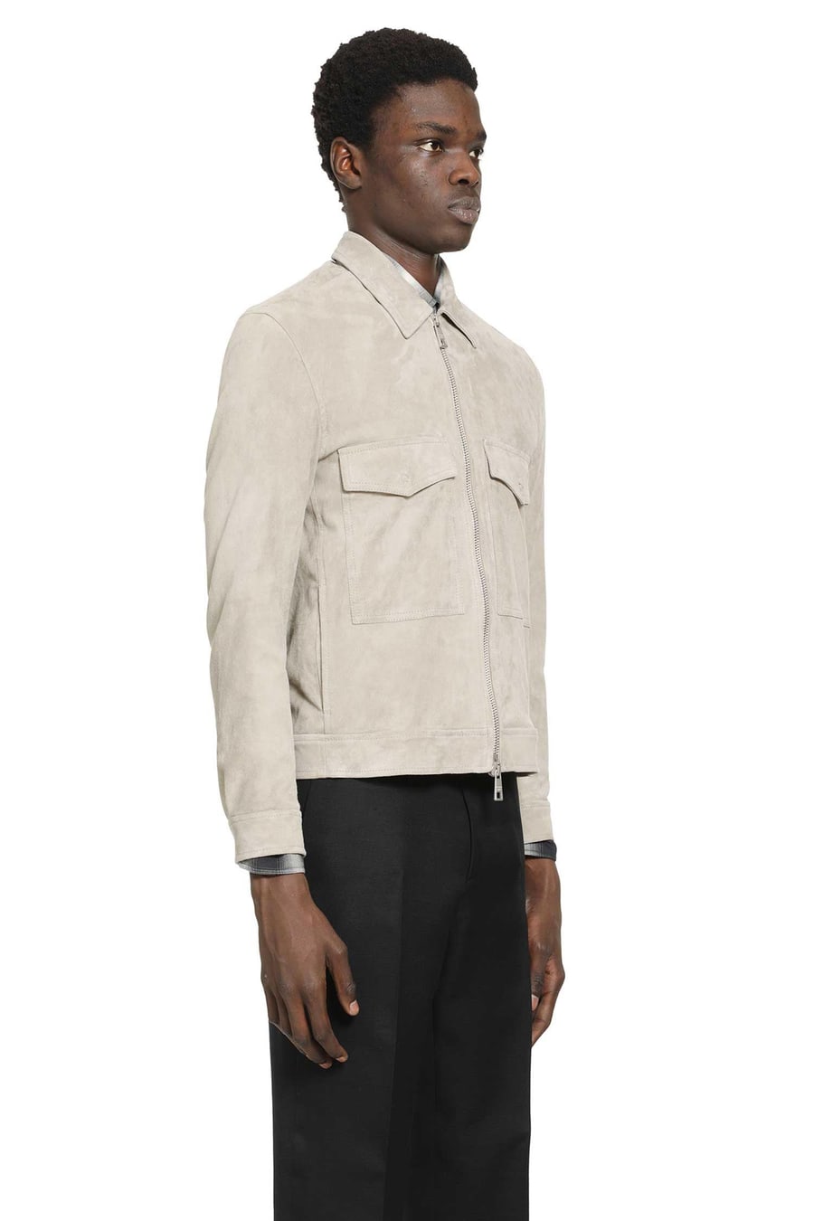 GIORGIO BRATO Leather Zip-Up Jacket, view 2