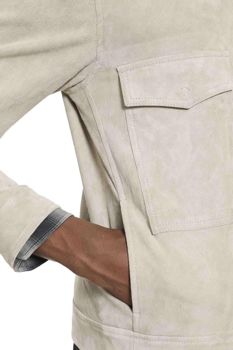 GIORGIO BRATO Leather Zip-Up Jacket, view 4