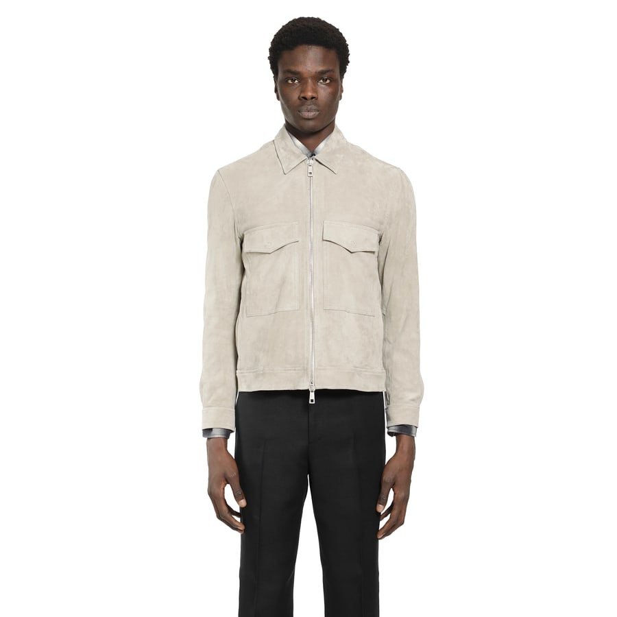 GIORGIO BRATO Leather Zip-Up Jacket, view 6