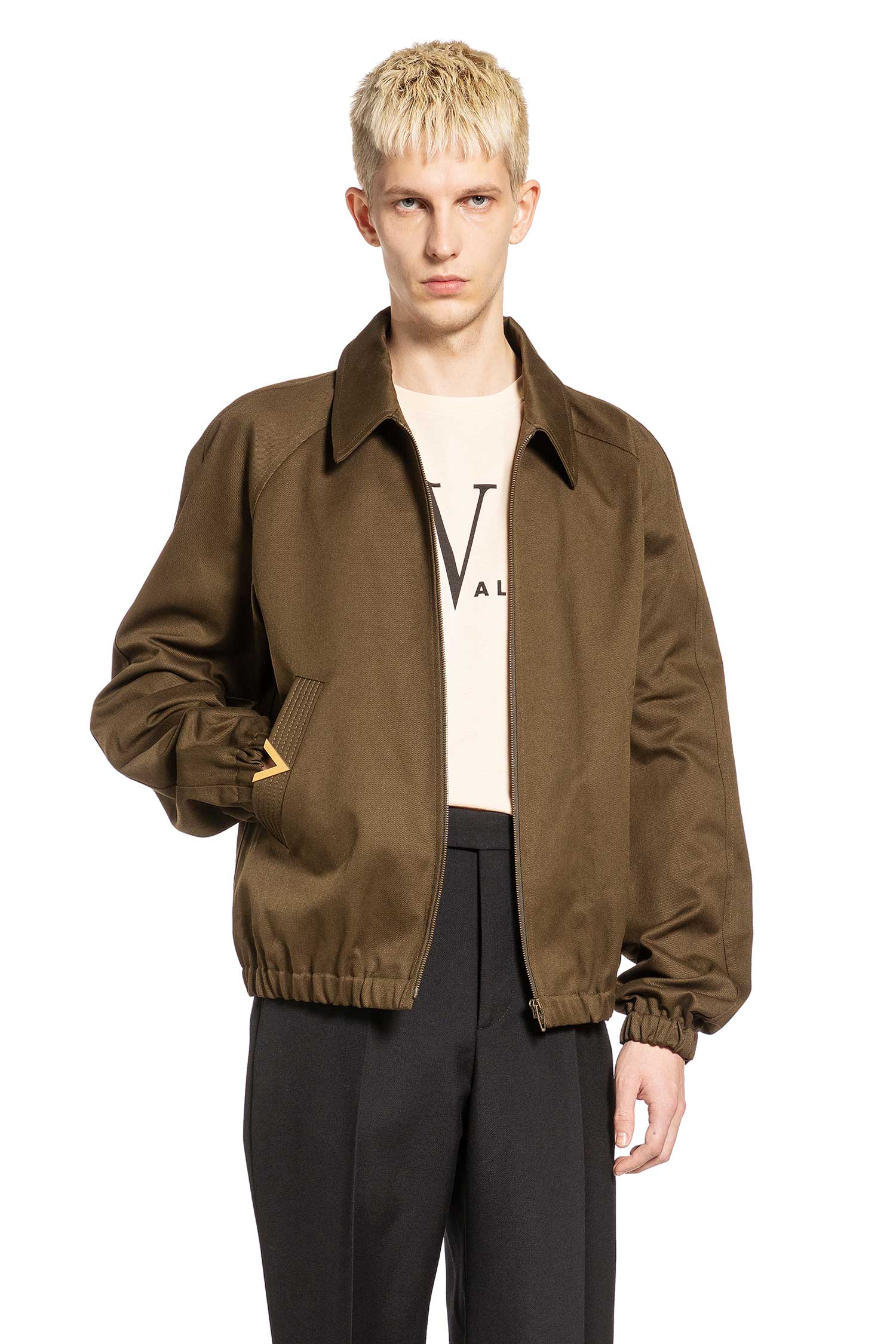 VALENTINO Nylon Cotton Harrington Jacket