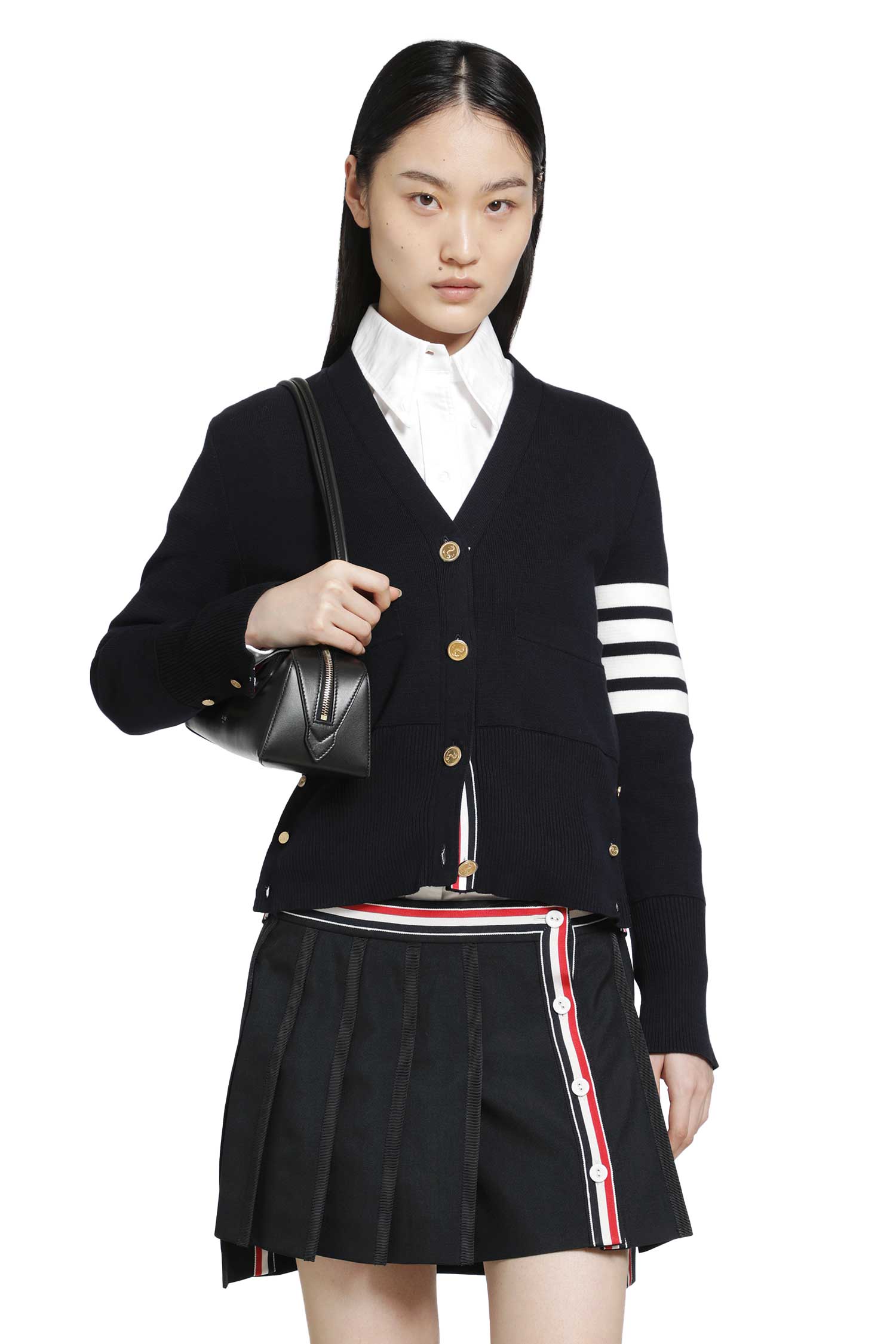 Thom Browne Milano Classic 4-Bar V-Neck Cardigan