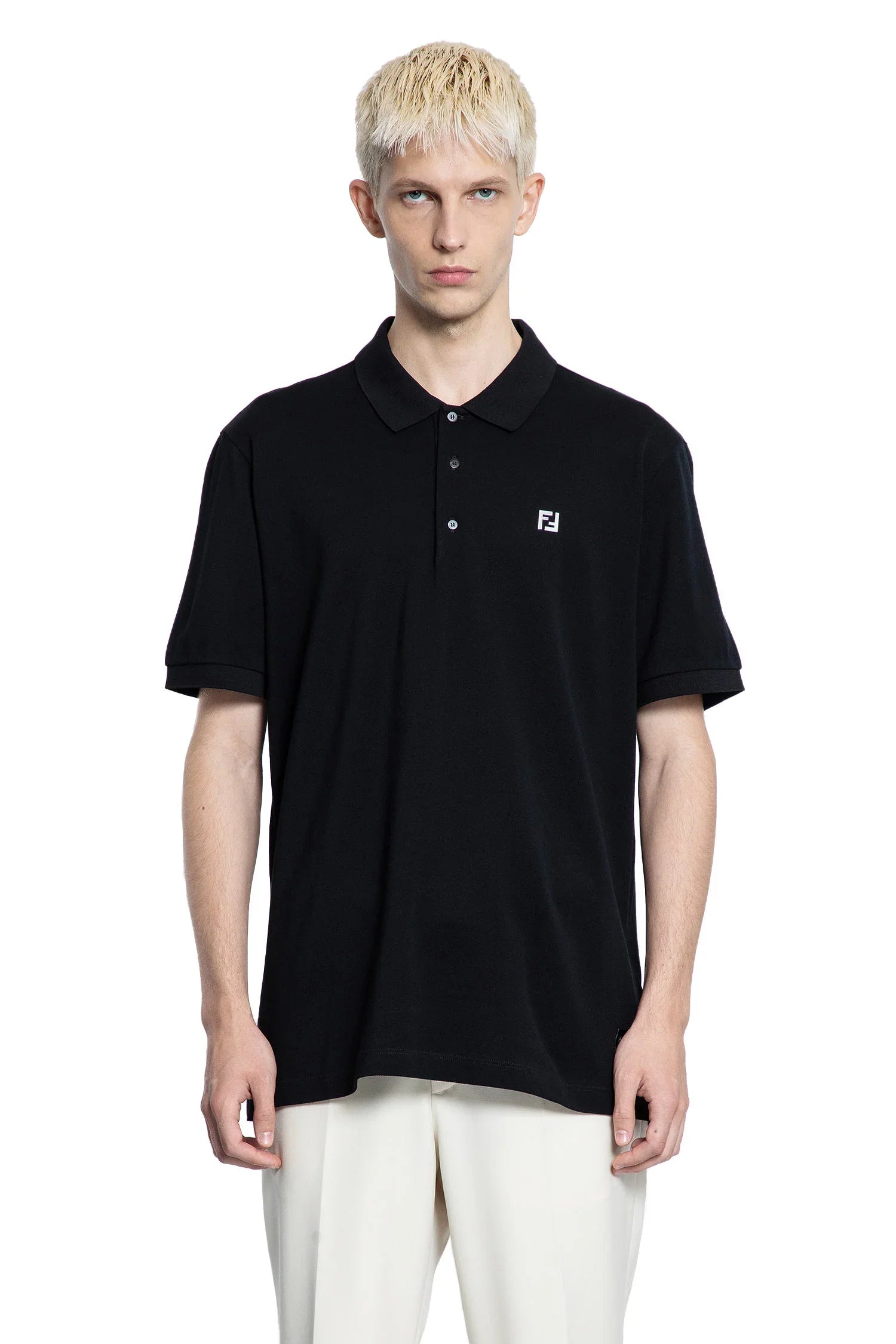 Fendi FF Cotton Piqué Polo Shirt, view 2