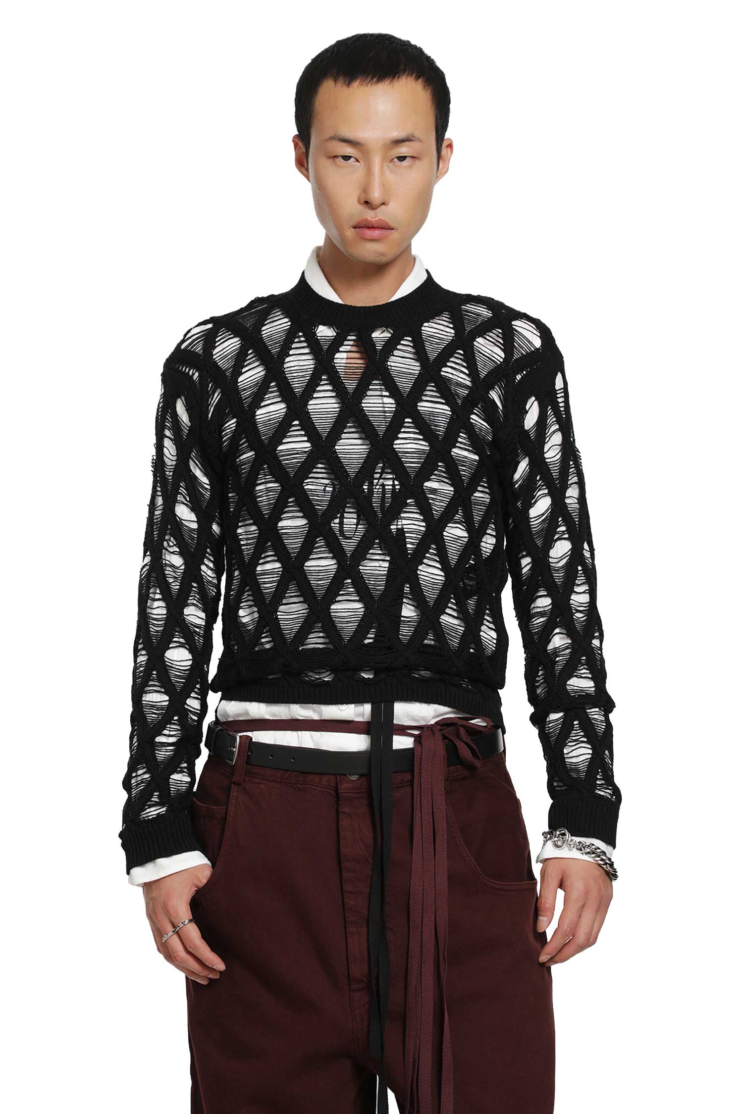 Ann Demeulemeester Carlos Diamond Stitch Sweater
