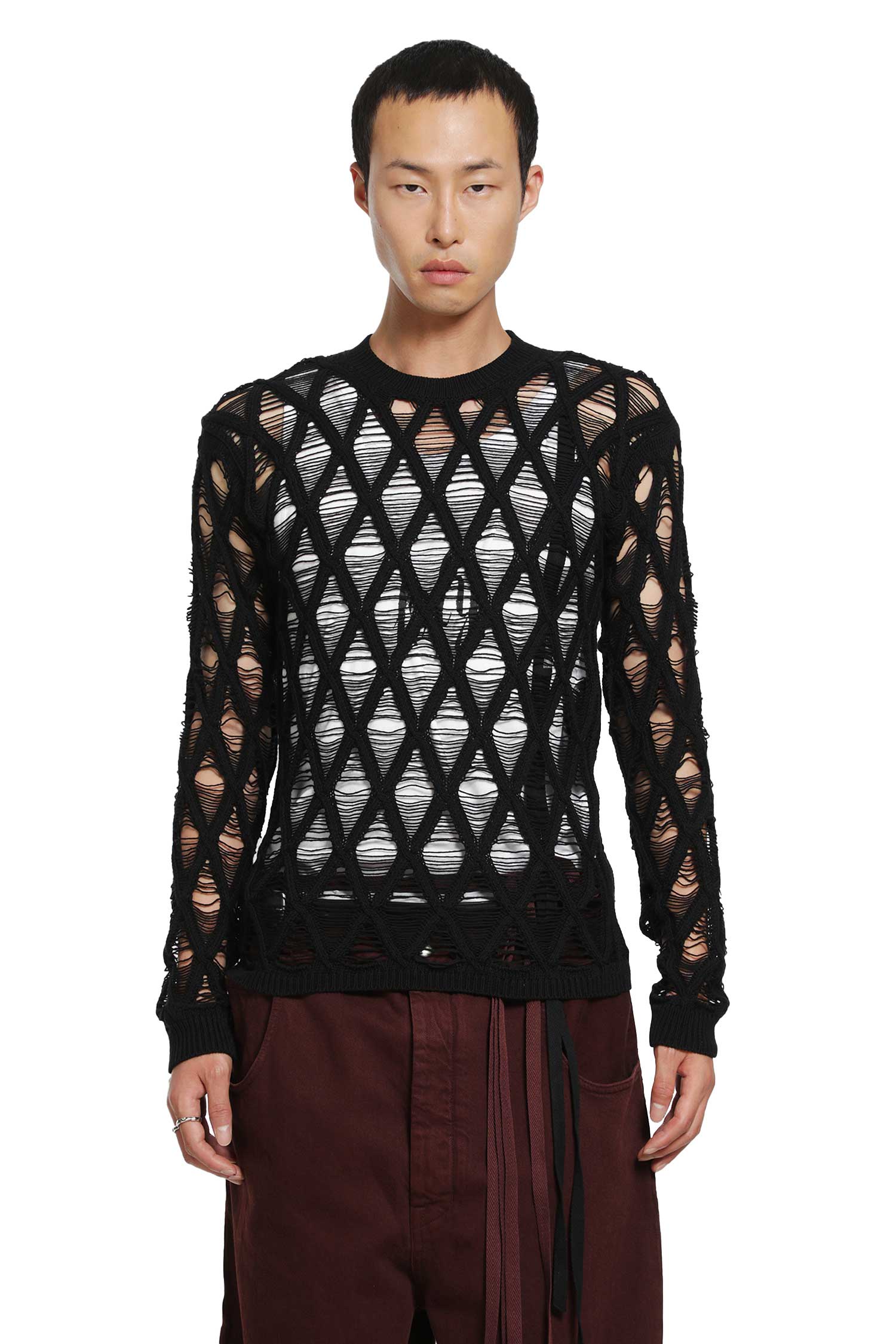 Ann Demeulemeester Carlos Diamond Stitch Sweater, view 2