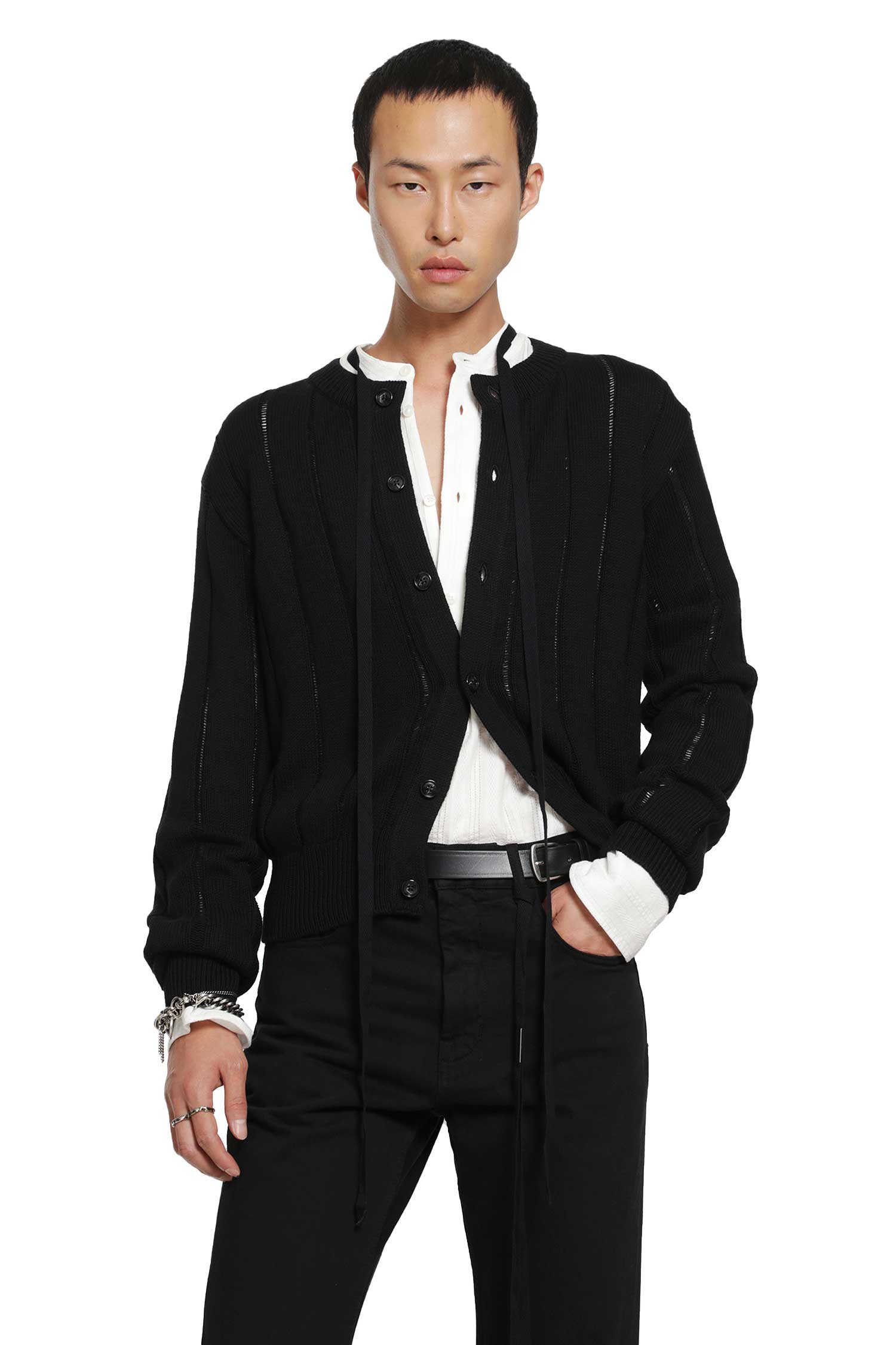 Ann Demeulemeester Natel Brushed Rib Cardigan