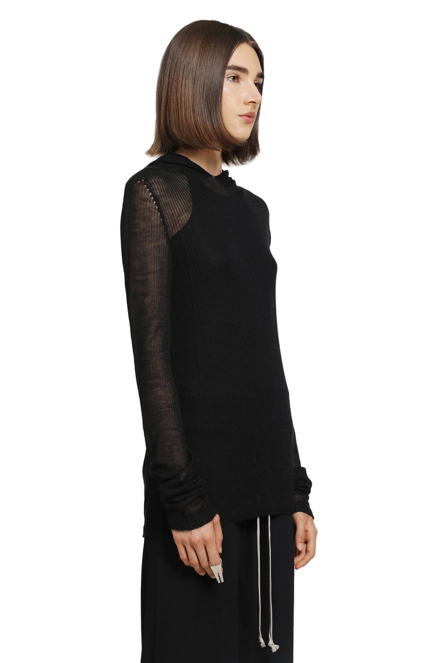 Rick Owens Tower Hooded LS T, view 3