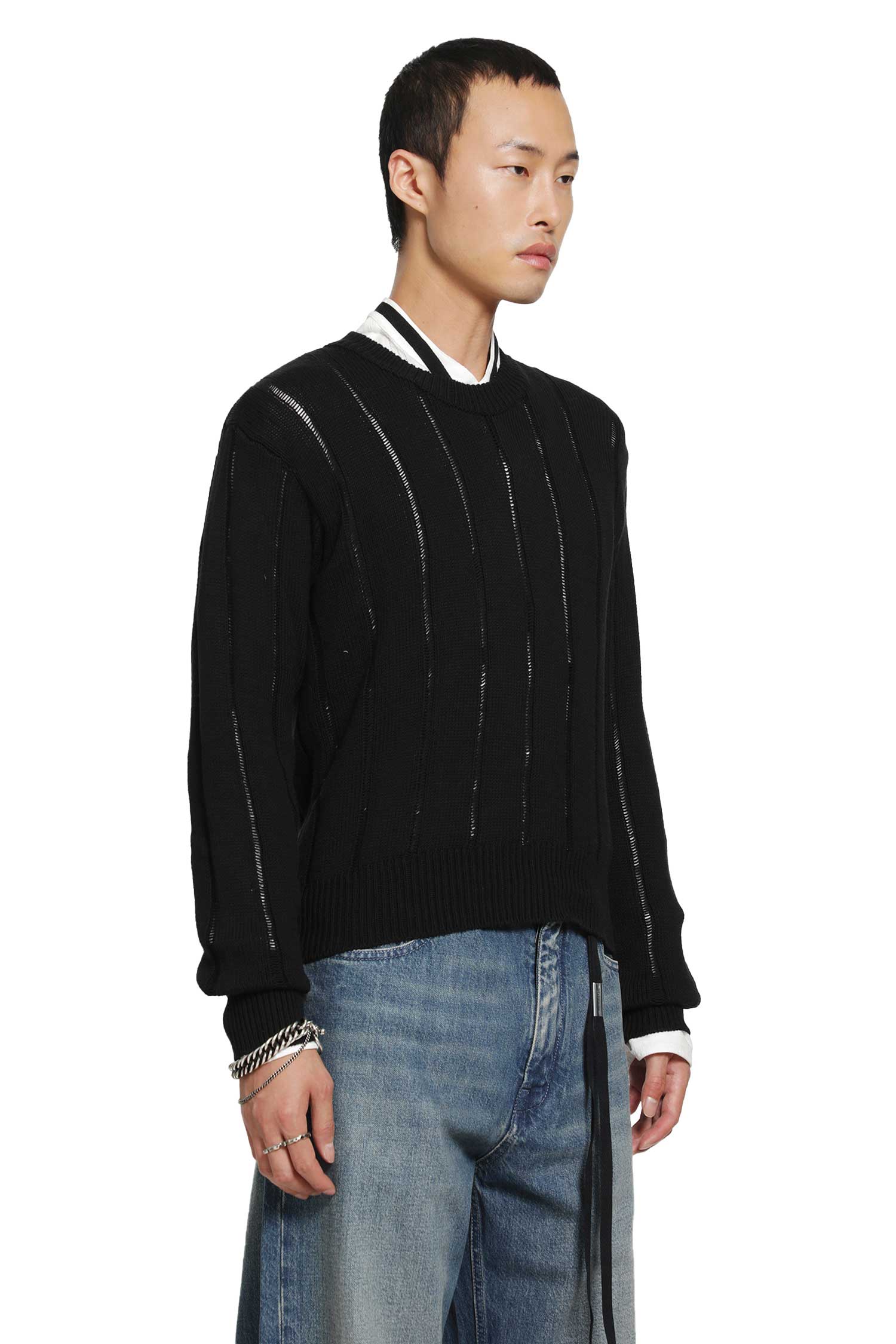 Ann Demeulemeester Rikki Brushed Rib Crewneck Sweater