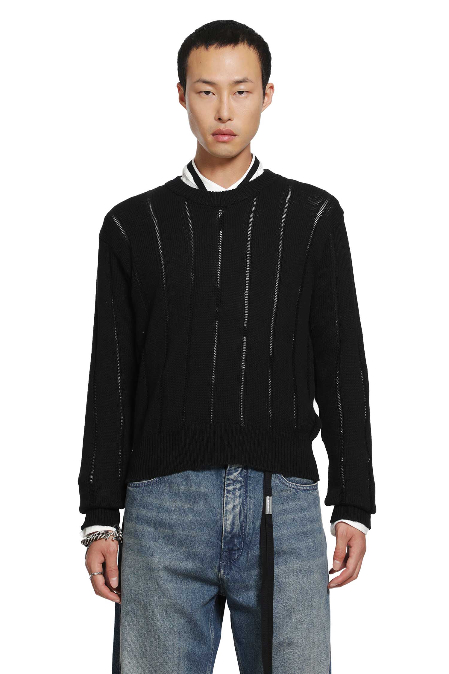 Ann Demeulemeester Rikki Brushed Rib Crewneck Sweater, view 2