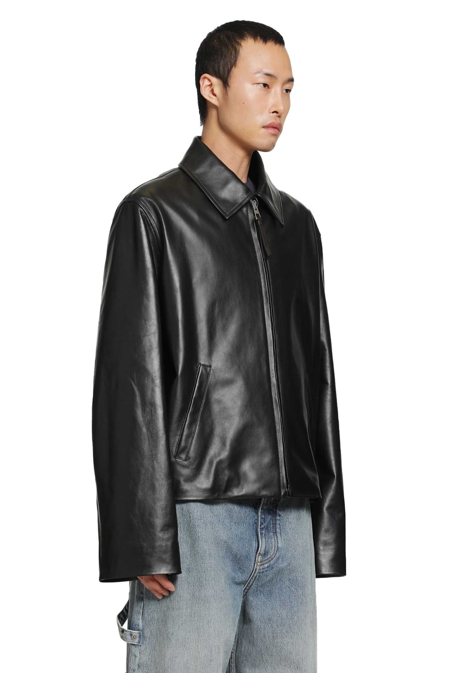 Loewe Zip-Up Jacket in Lambskin, view 3