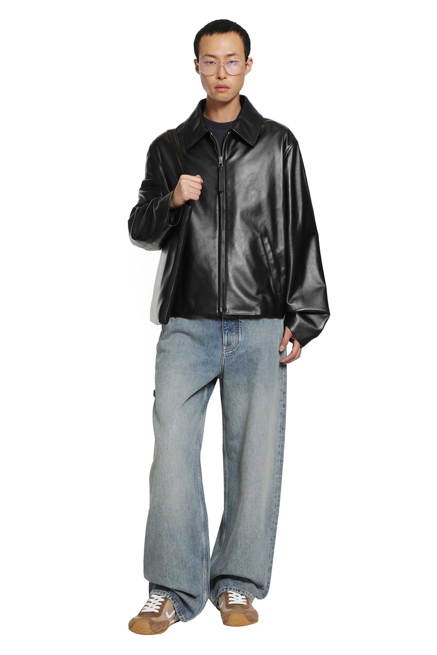 Loewe Zip-Up Jacket in Lambskin, view 8