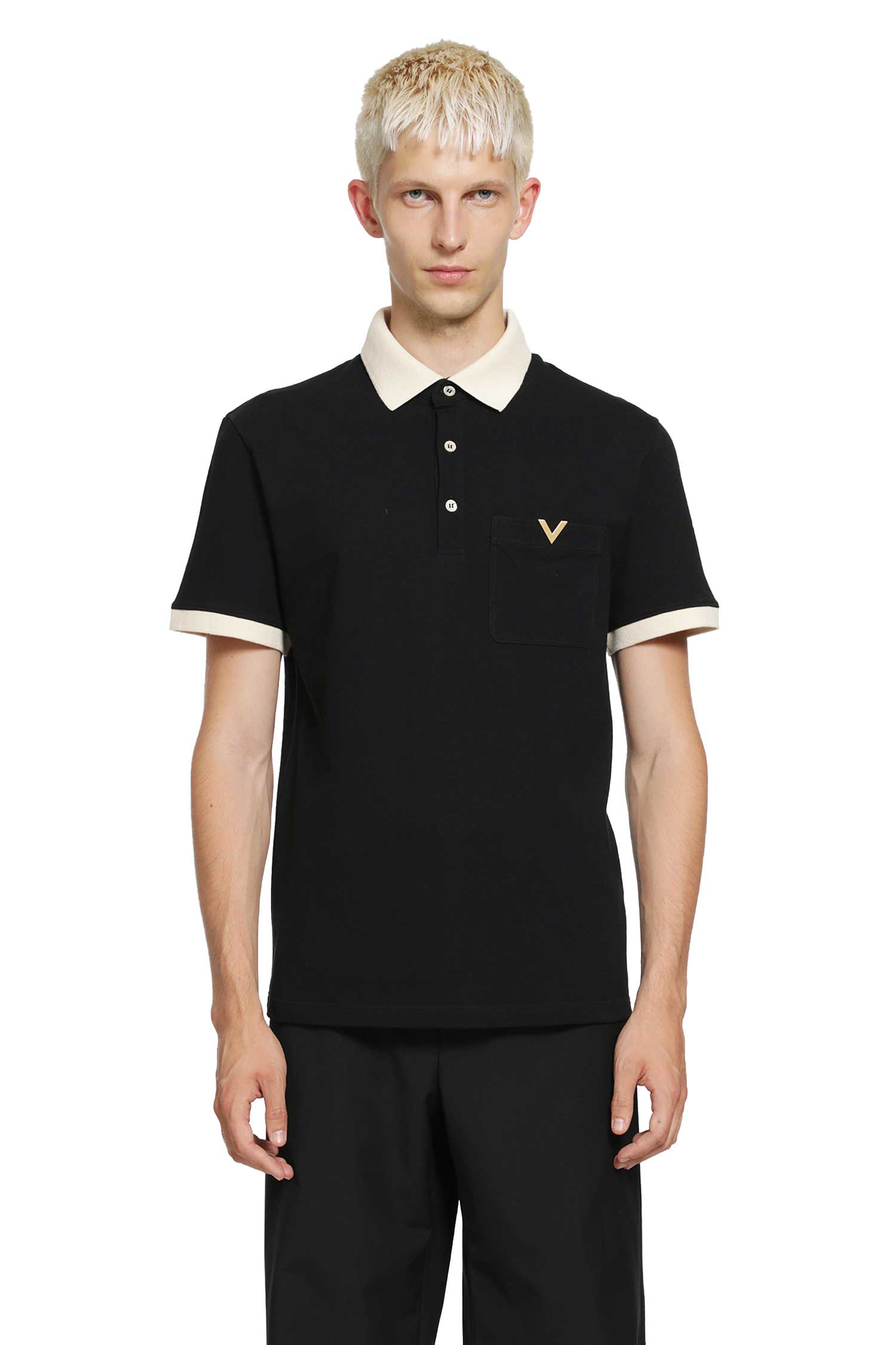 VALENTINO Polo Shirt With Vgold Logo, view 2