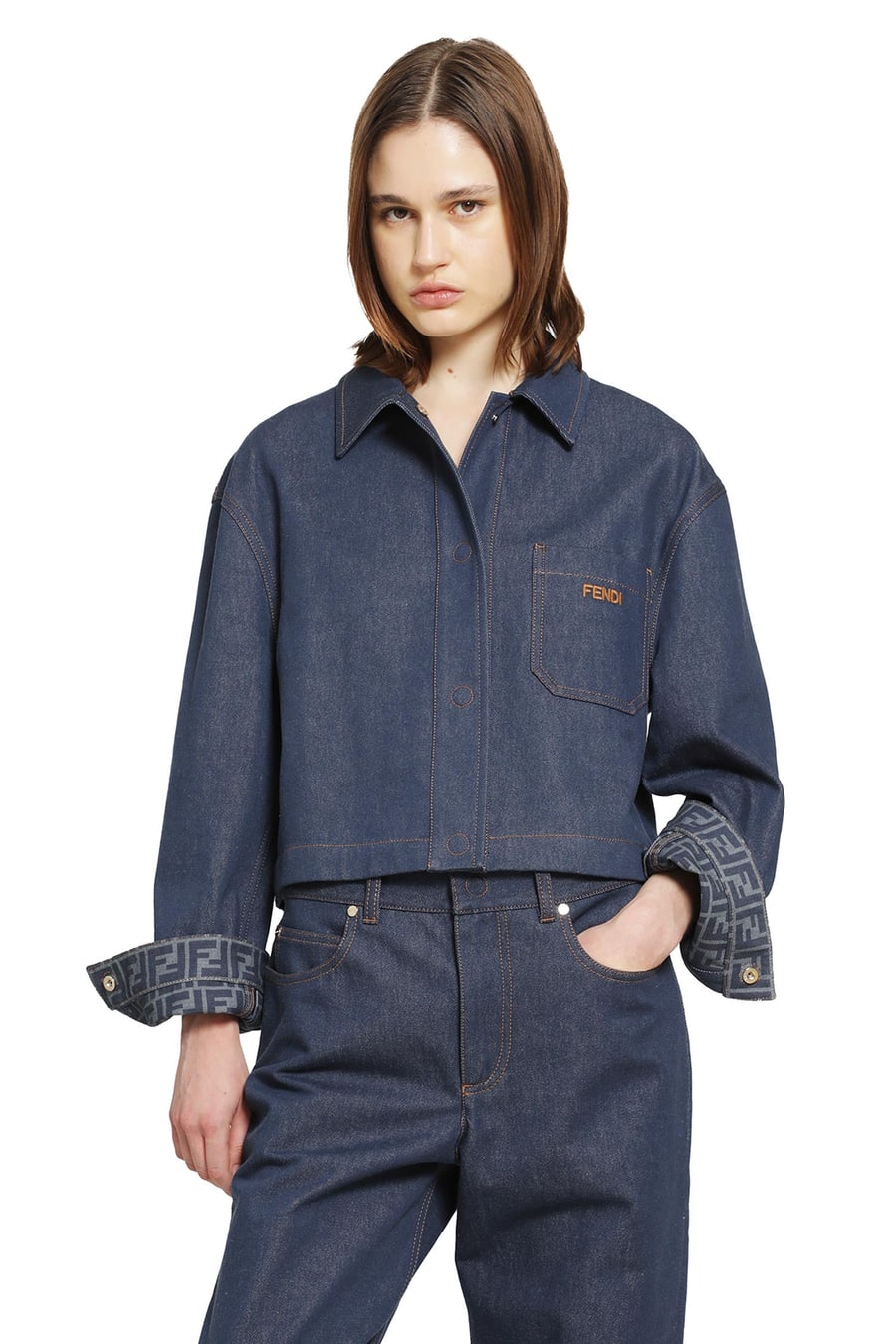 Fendi Cropped Denim Jacket