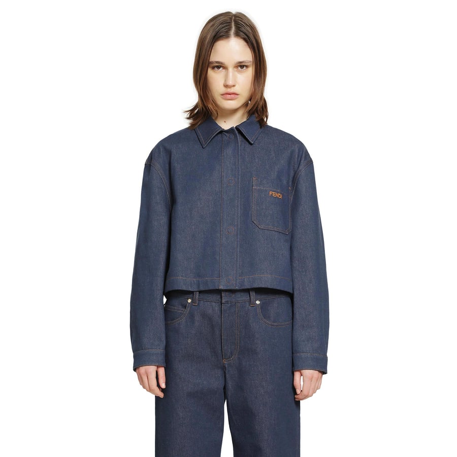 Fendi Cropped Denim Jacket, view 8