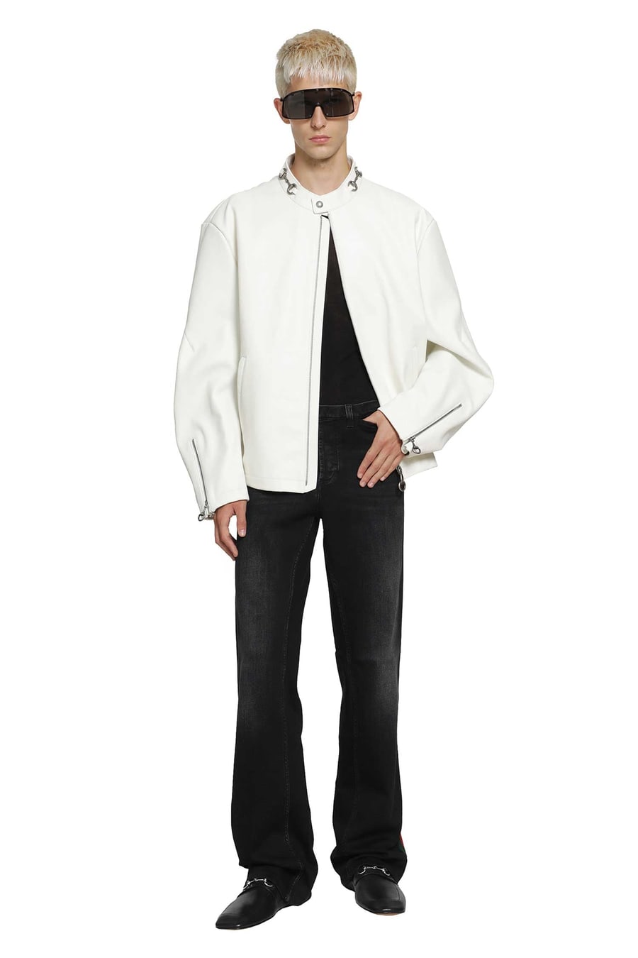 Gucci Leather Horsebit Biker Jacket, view 6