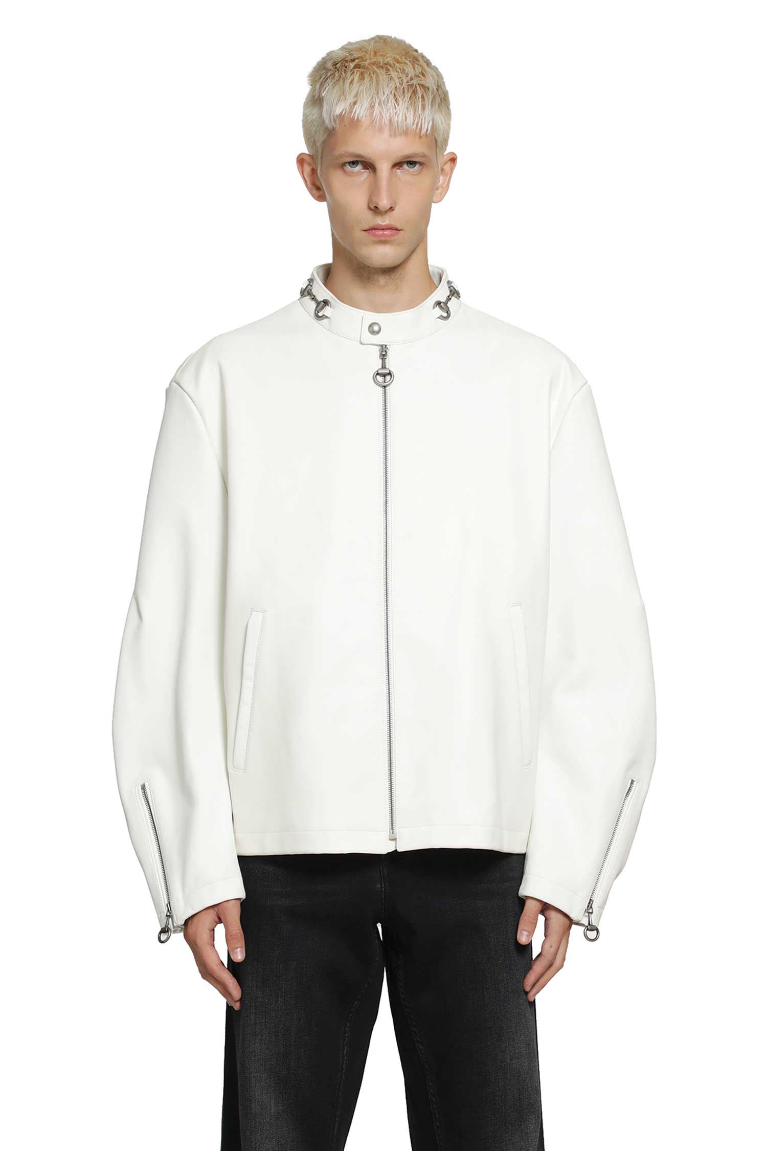 Gucci Leather Horsebit Biker Jacket, view 2