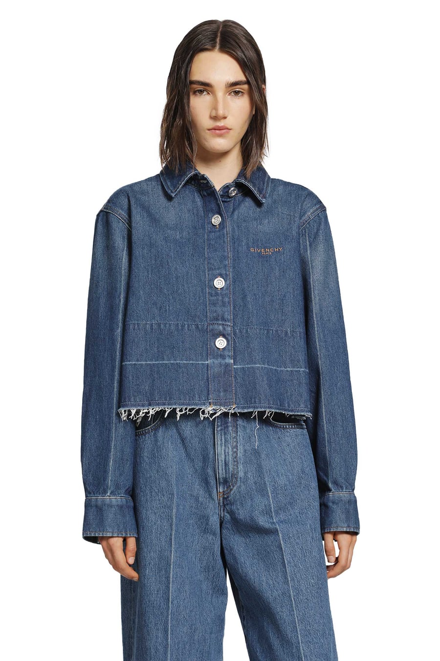Givenchy Cropped Denim Shirt, view 2