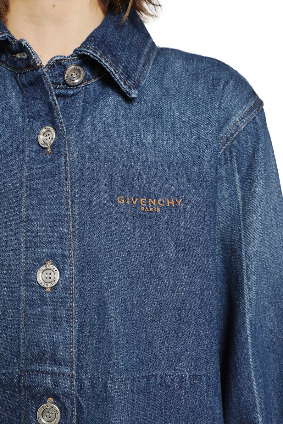 Givenchy Cropped Denim Shirt, view 5