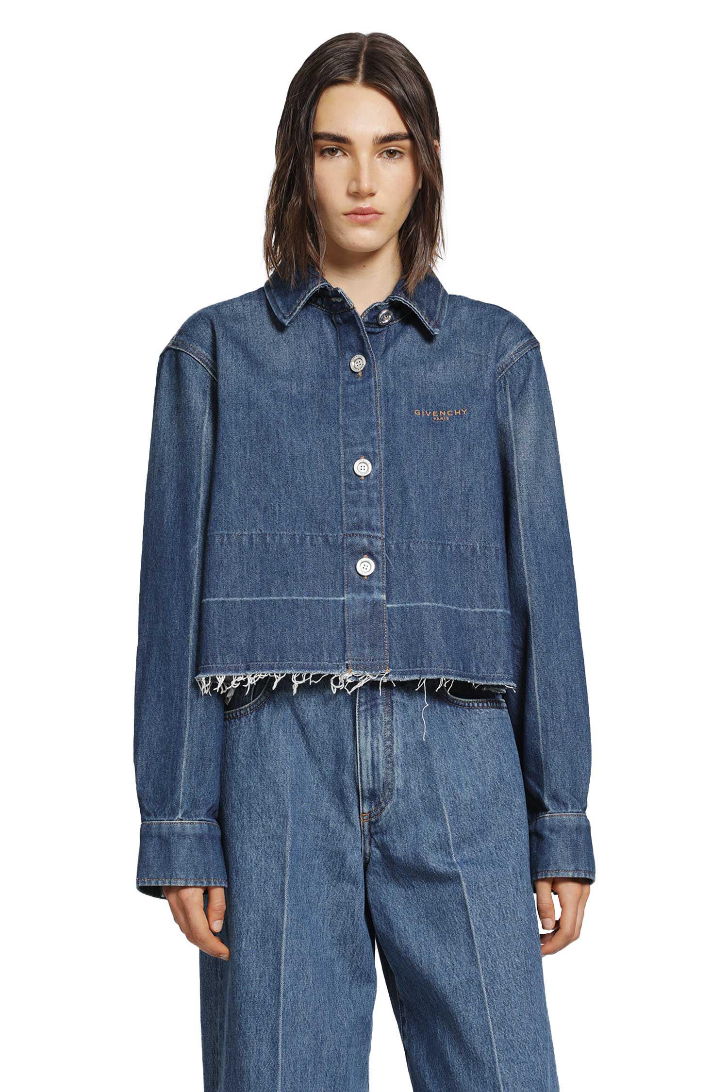 Givenchy Cropped Denim Shirt, view 2