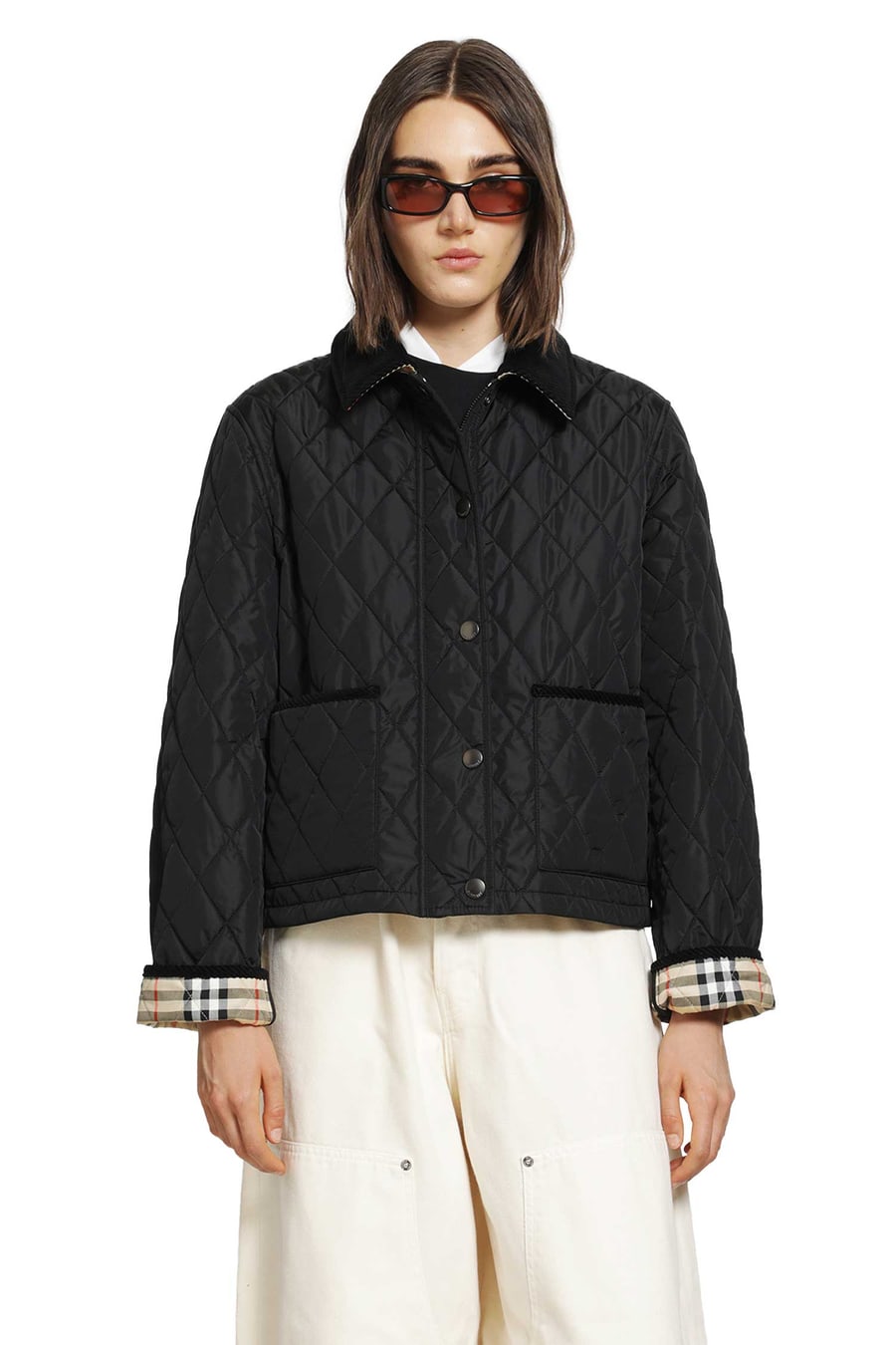 Burberry Cropped Quilted Nylon Jacket