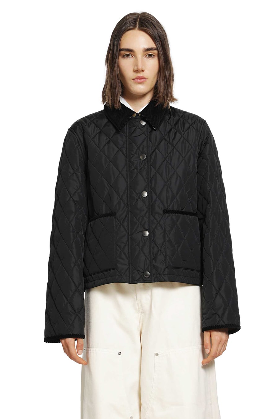 Burberry Cropped Quilted Nylon Jacket, view 2