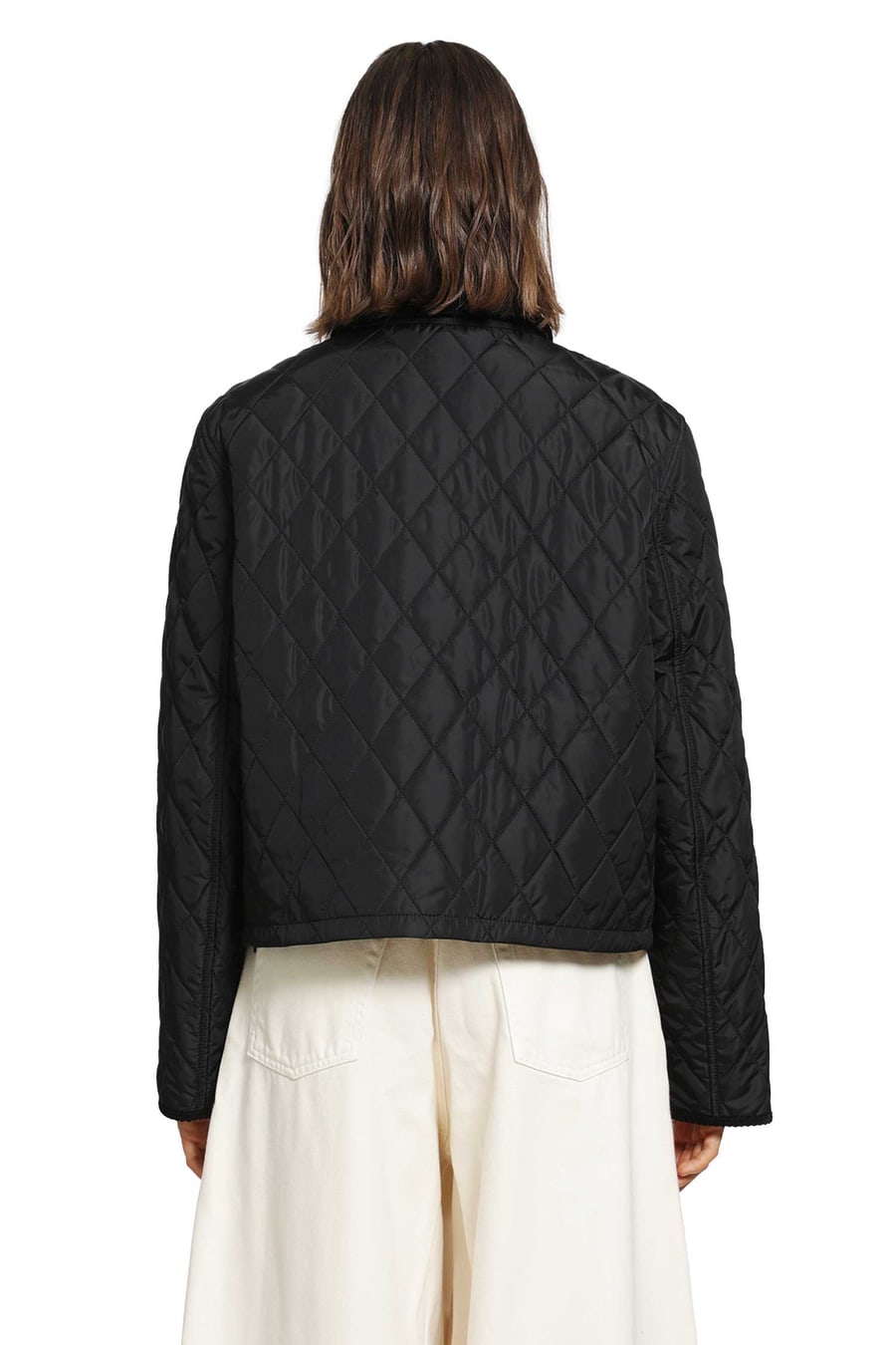 Burberry Cropped Quilted Nylon Jacket, view 4