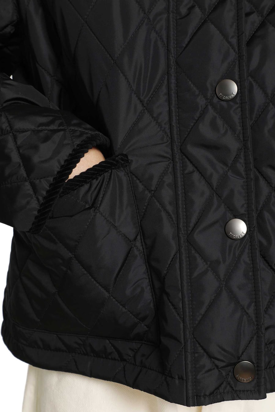 Burberry Cropped Quilted Nylon Jacket, view 5