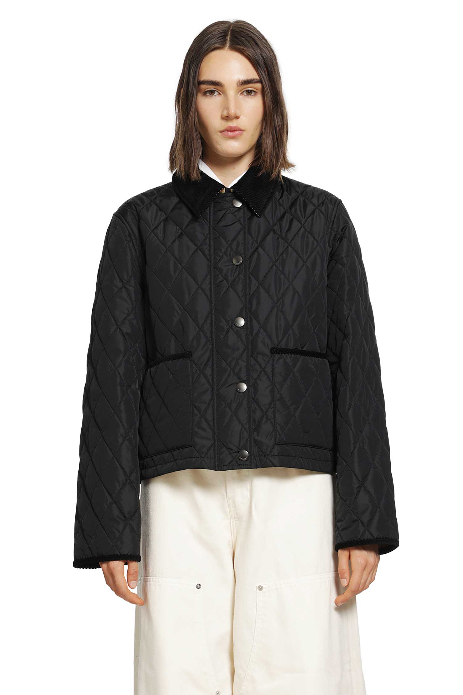 Burberry Cropped Quilted Nylon Jacket, view 2