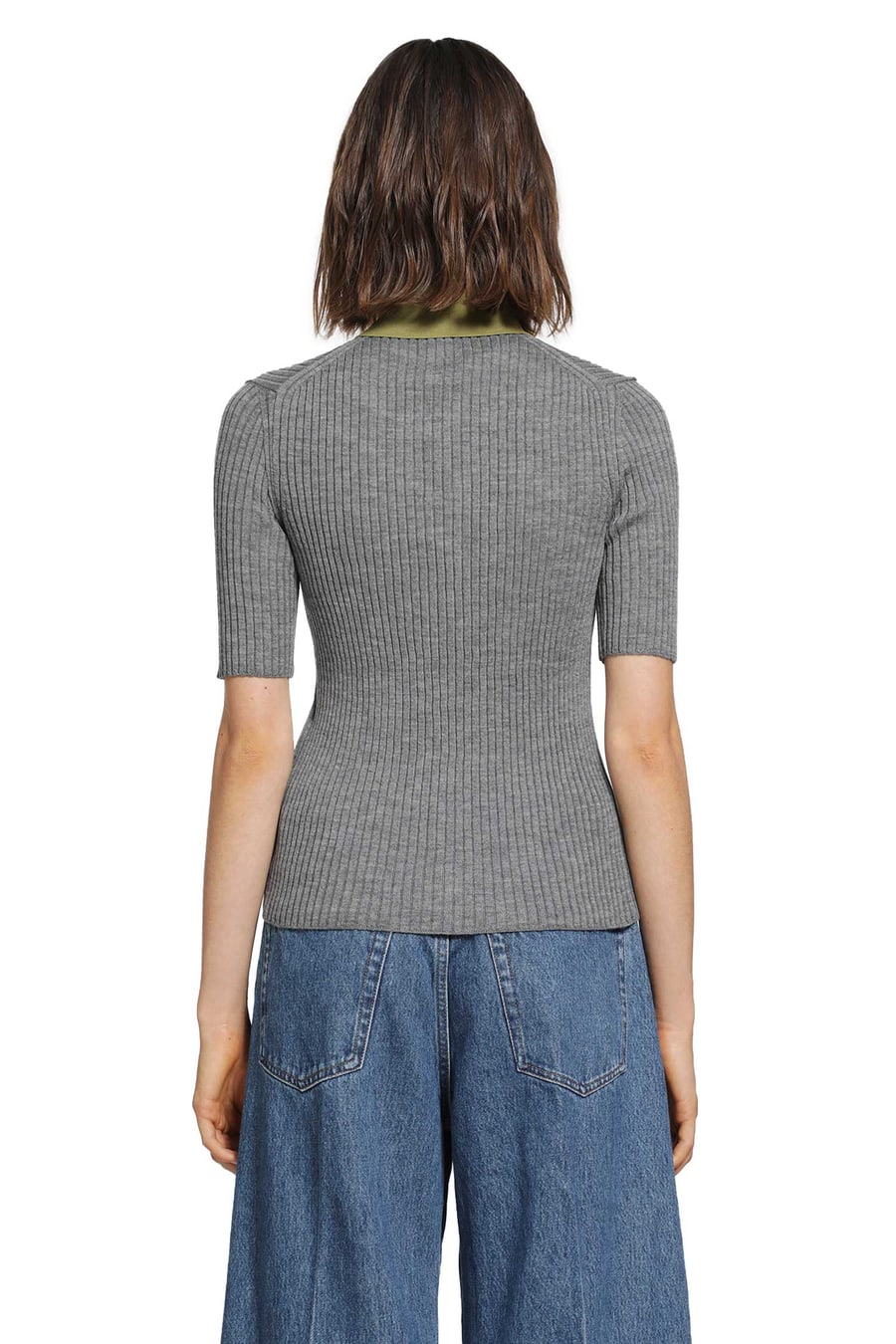 Jil Sander Lightweight Ribbed Wool Polo, view 4