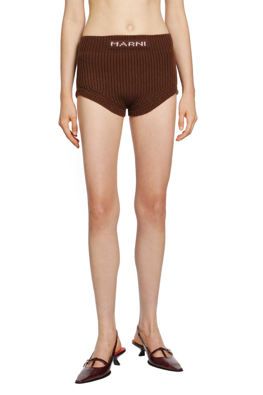 Marni Wool Cashmere Logo Briefs, view 2