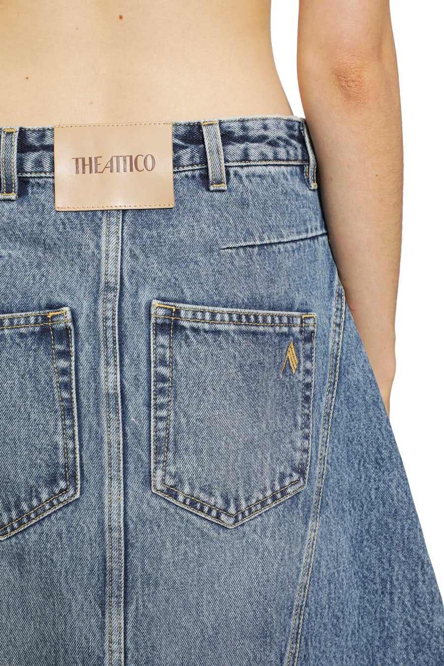 The Attico Denim Midi Skirt, view 5