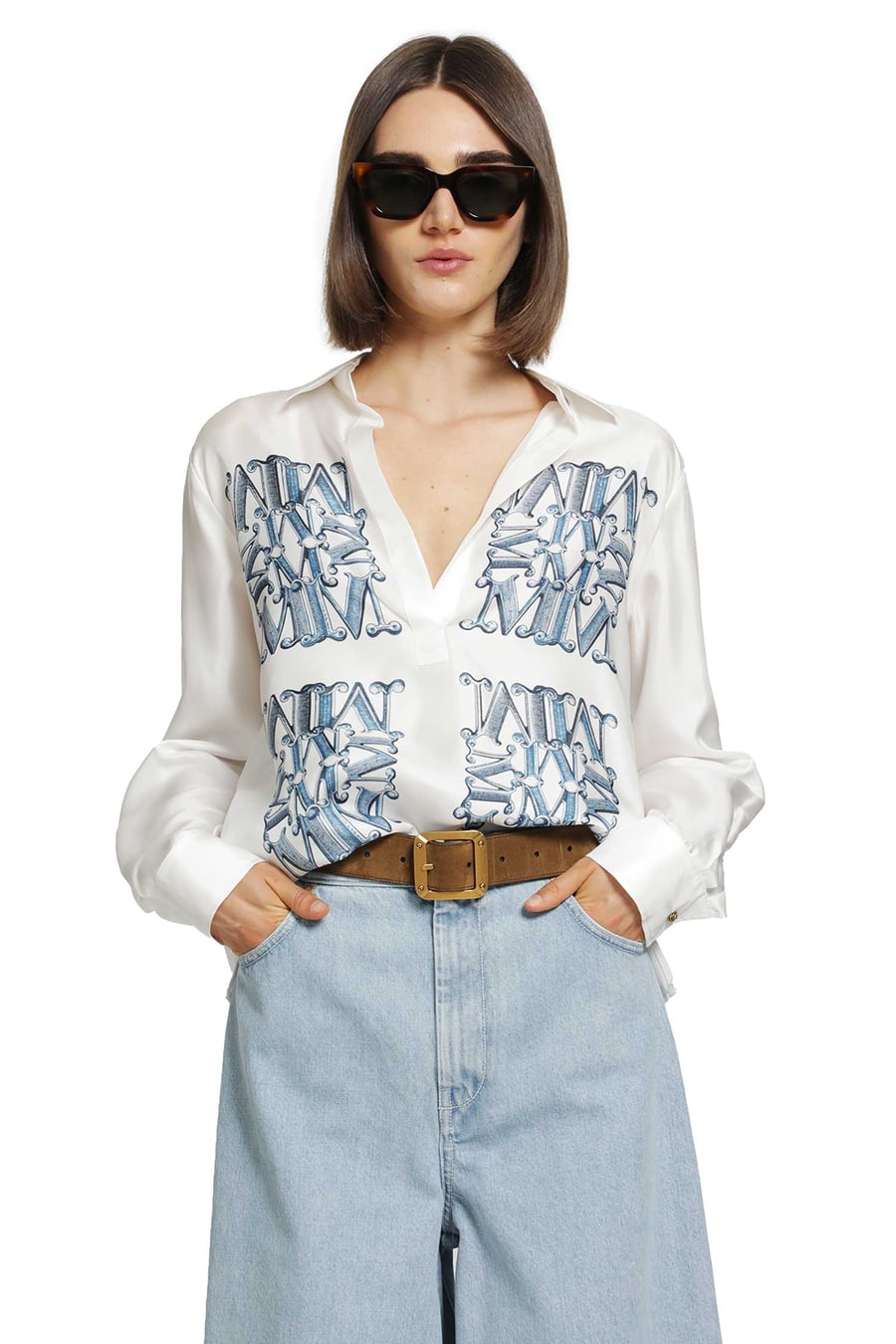 Max Mara Printed Silk Shirt