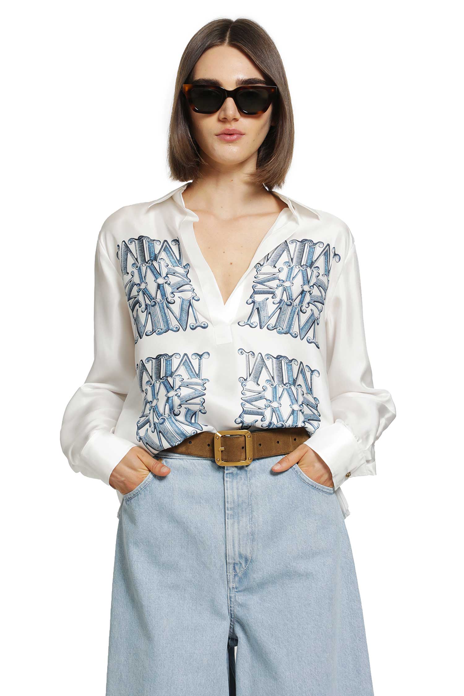 Max Mara Printed Silk Shirt