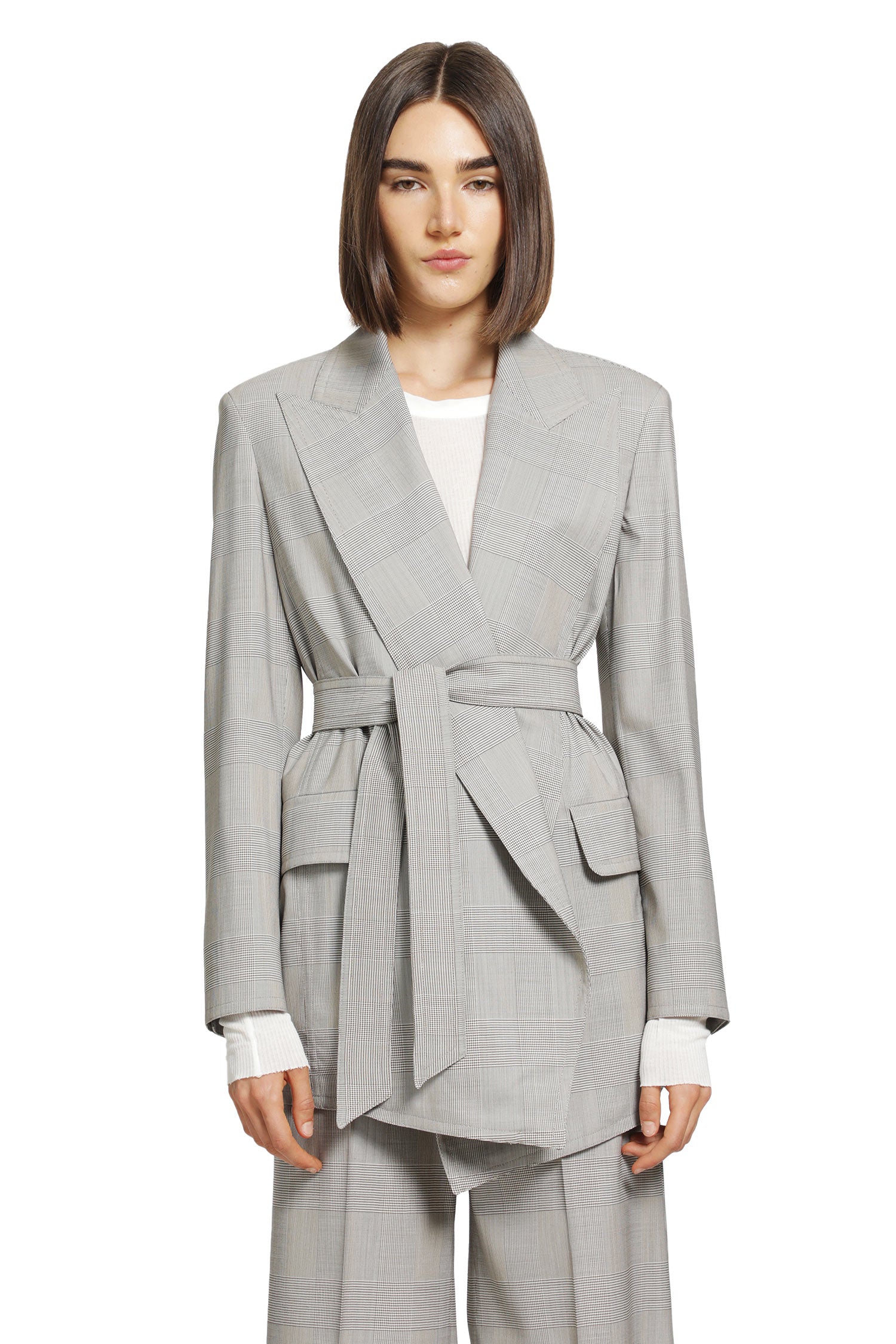 Max Mara Glen Plaid Wool Robe-inspired Coat, view 2