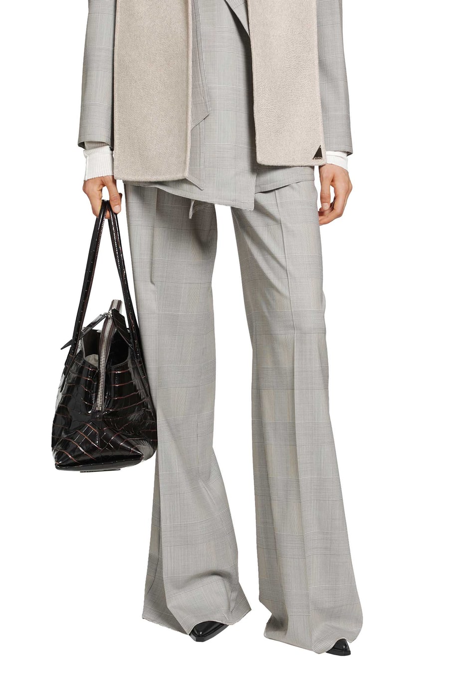 Max Mara Glen Plaid Wool Trousers