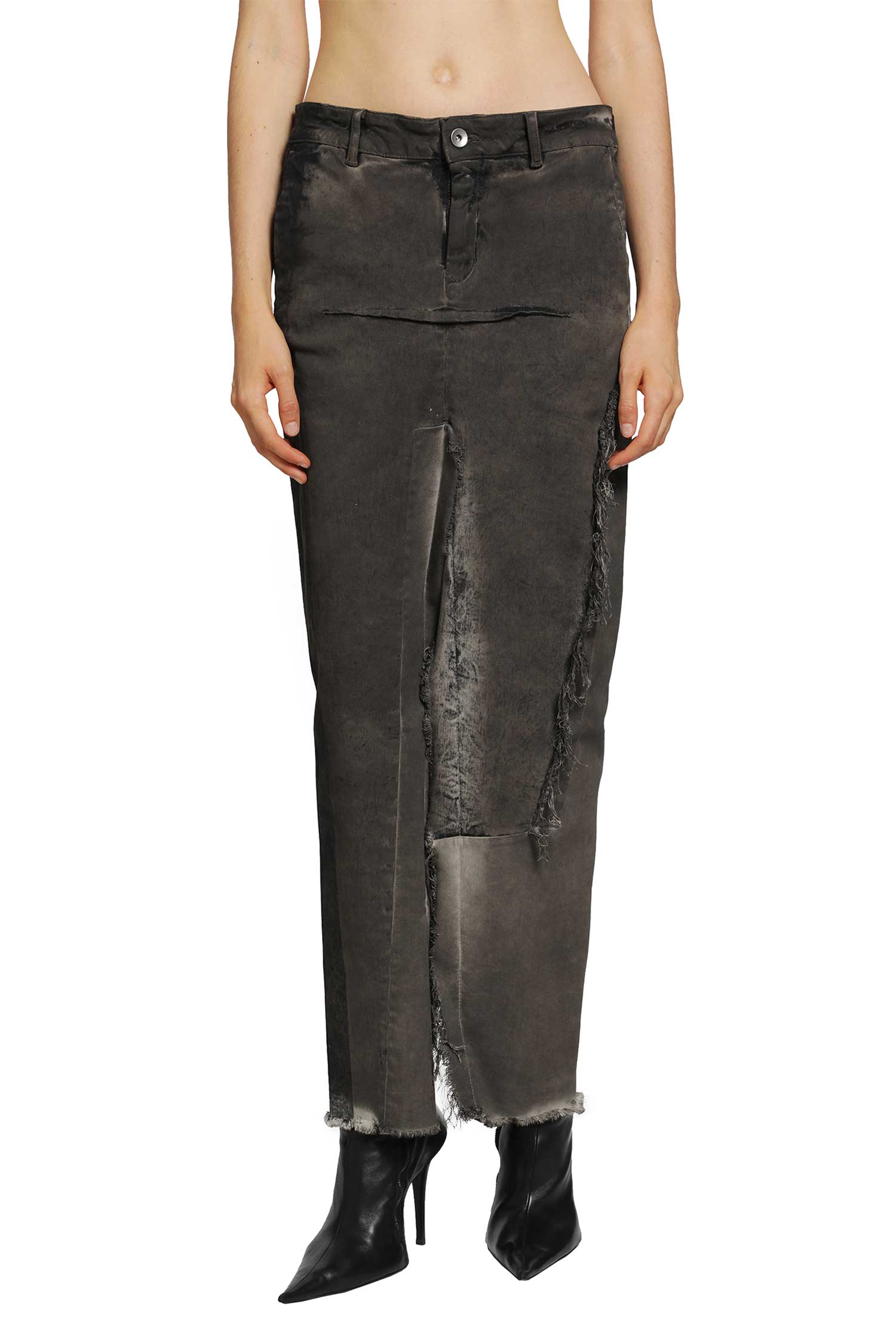Rick Owens Tower Denim Sliced Skirt, view 2