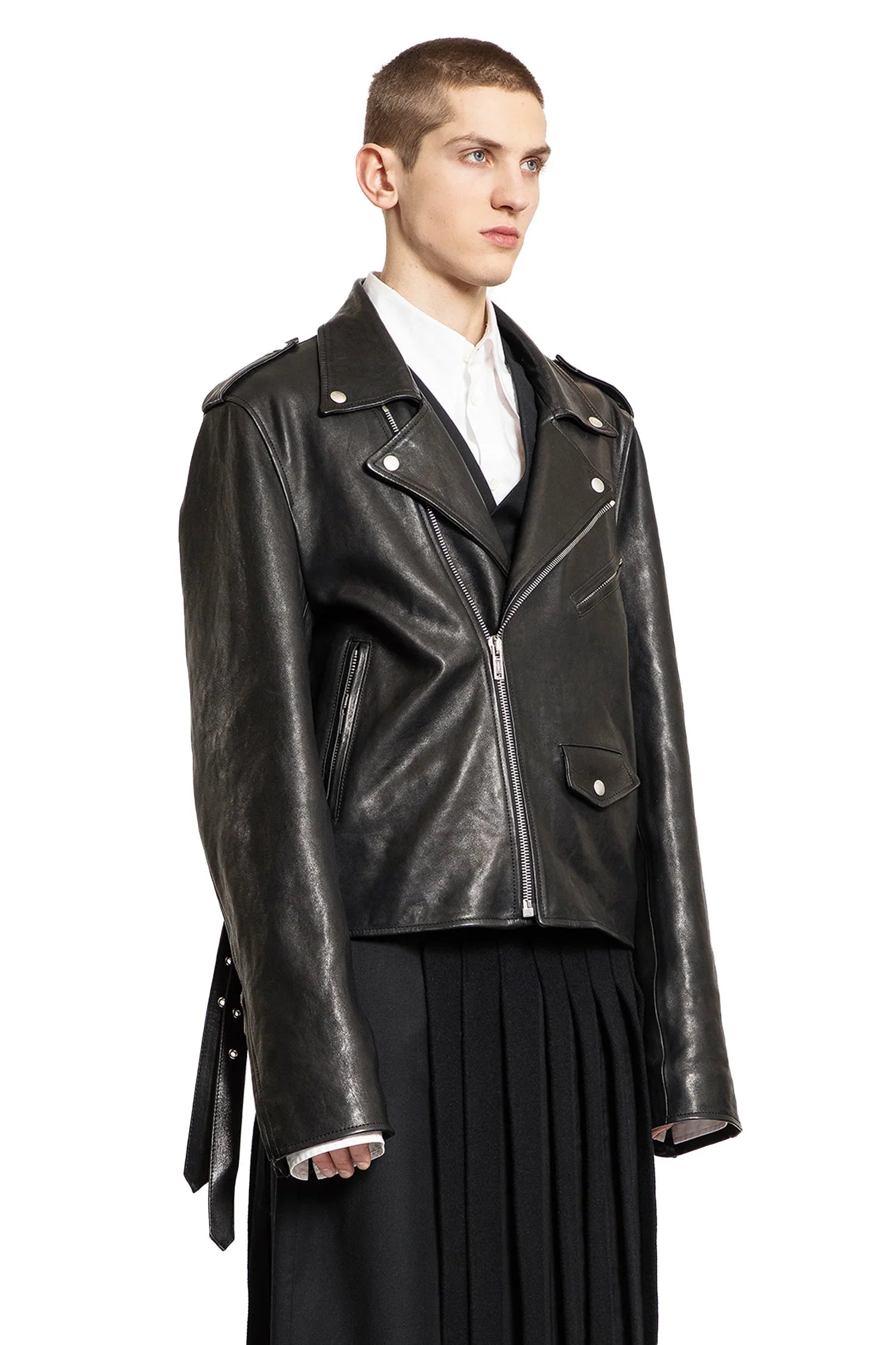 Ann Demeulemeester Arvid Perfecto in Vintage Lux Grained Leather, view 2