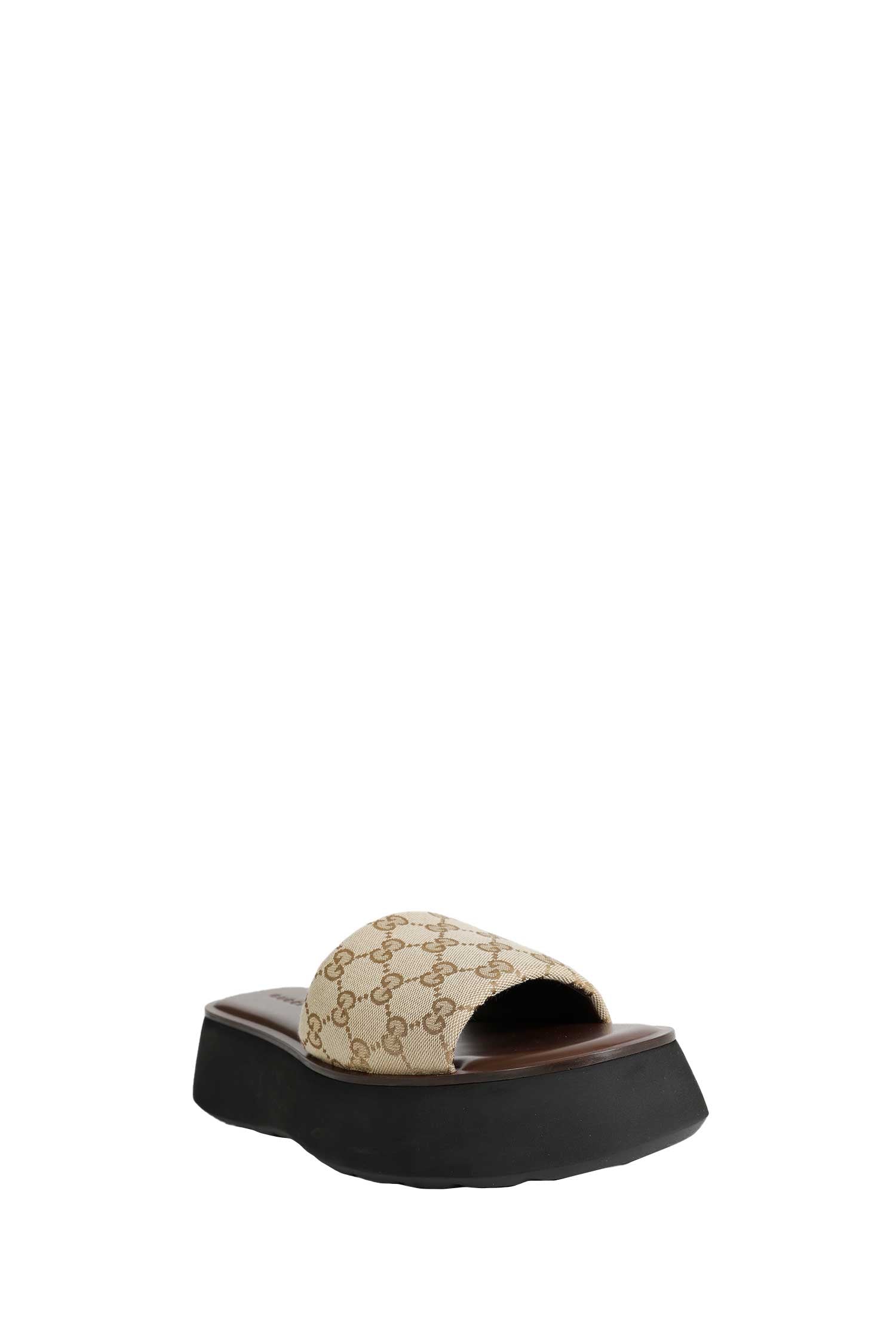 Gucci GG Canvas Flatform Slide Sandals, view 2