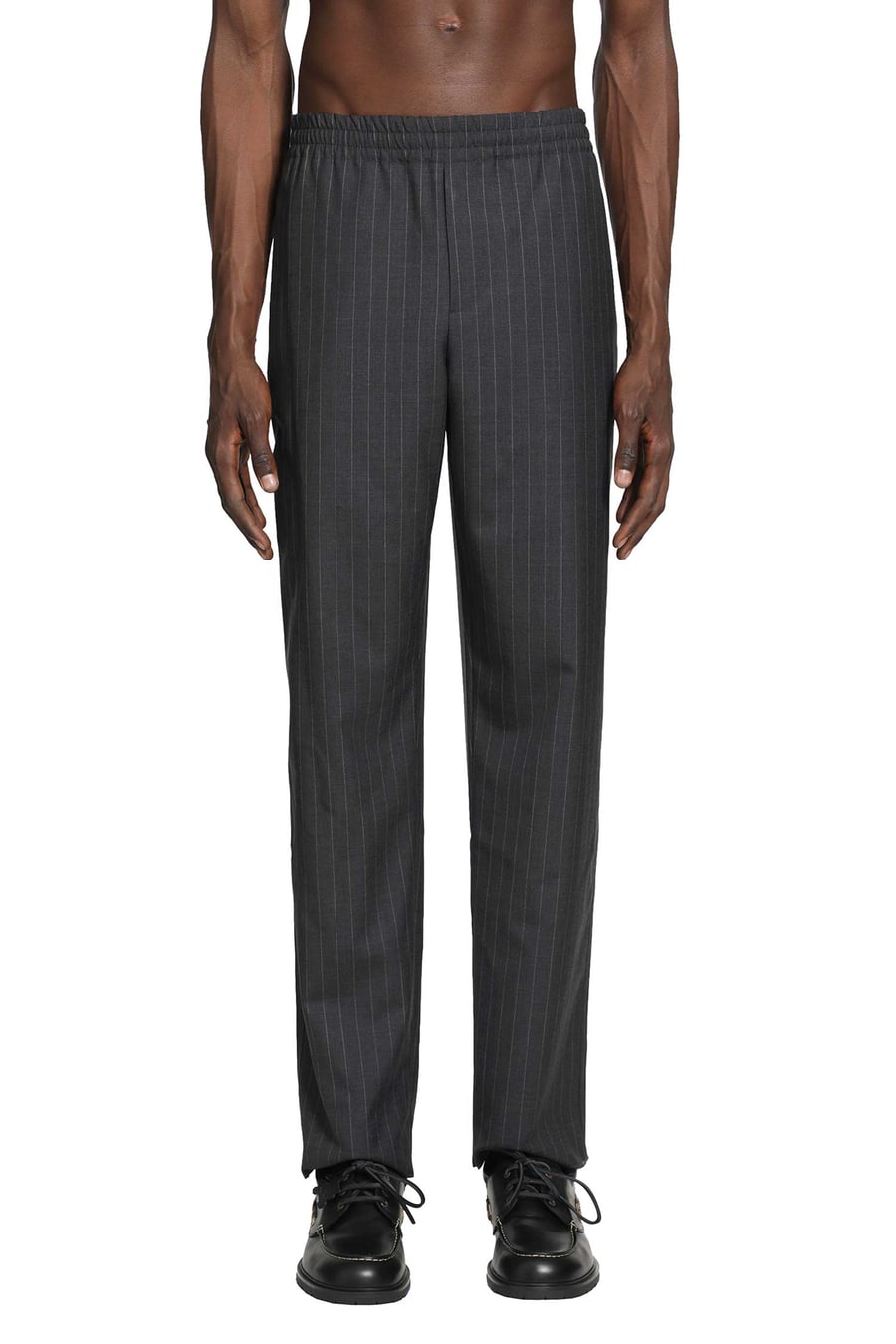 Burberry Pinstriped Wool Track Pants, view 2