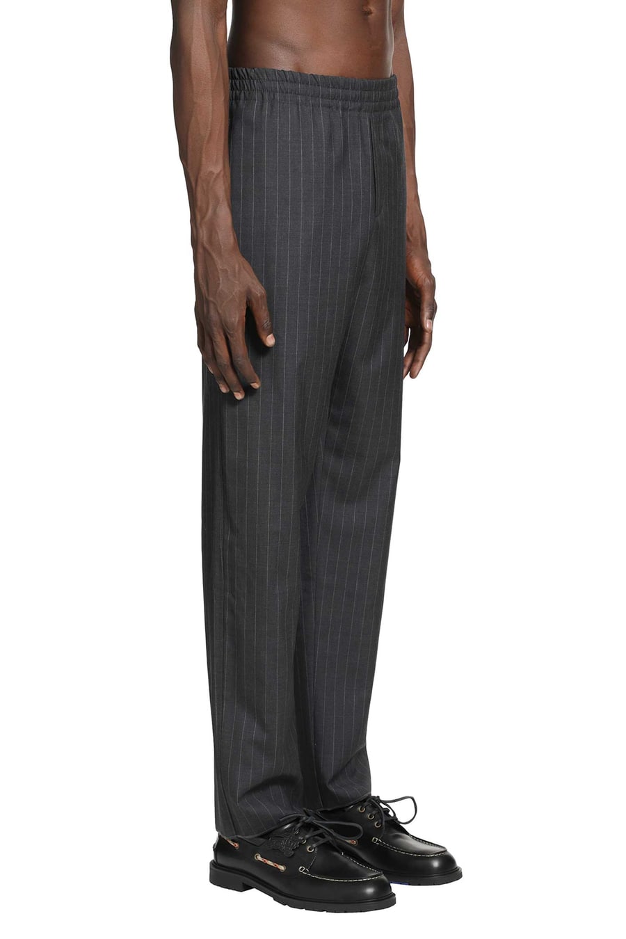 Burberry Pinstriped Wool Track Pants, view 3