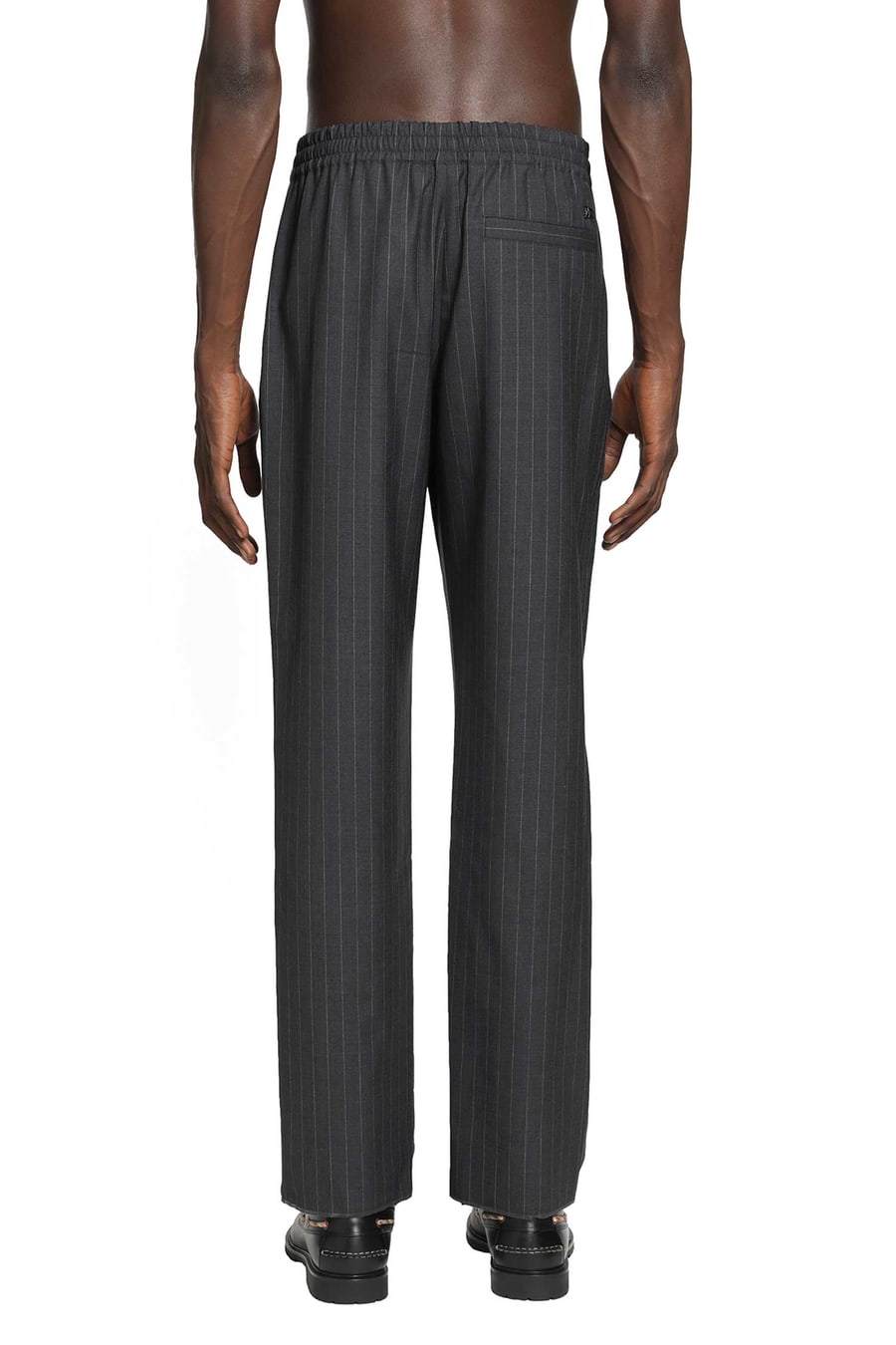 Burberry Pinstriped Wool Track Pants, view 4