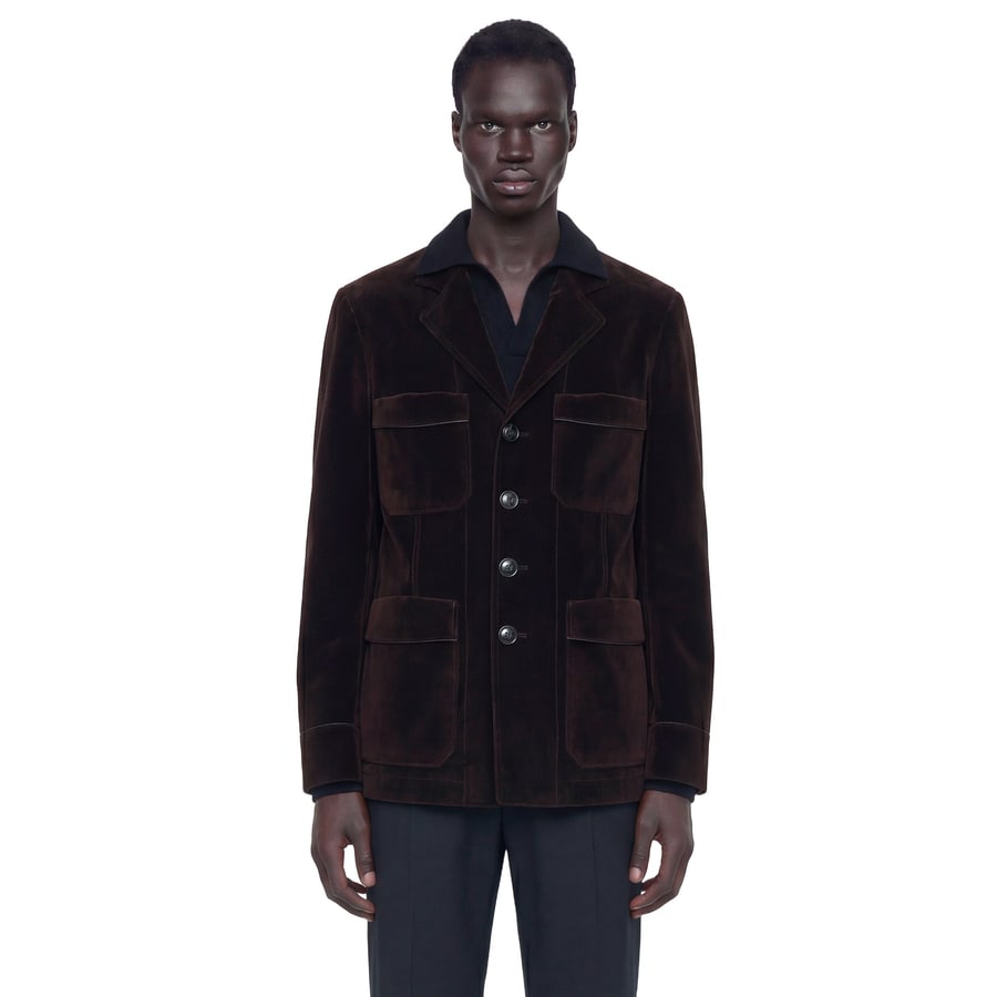 Tom Ford Washed Flocked Tricotine Jacket, view 5