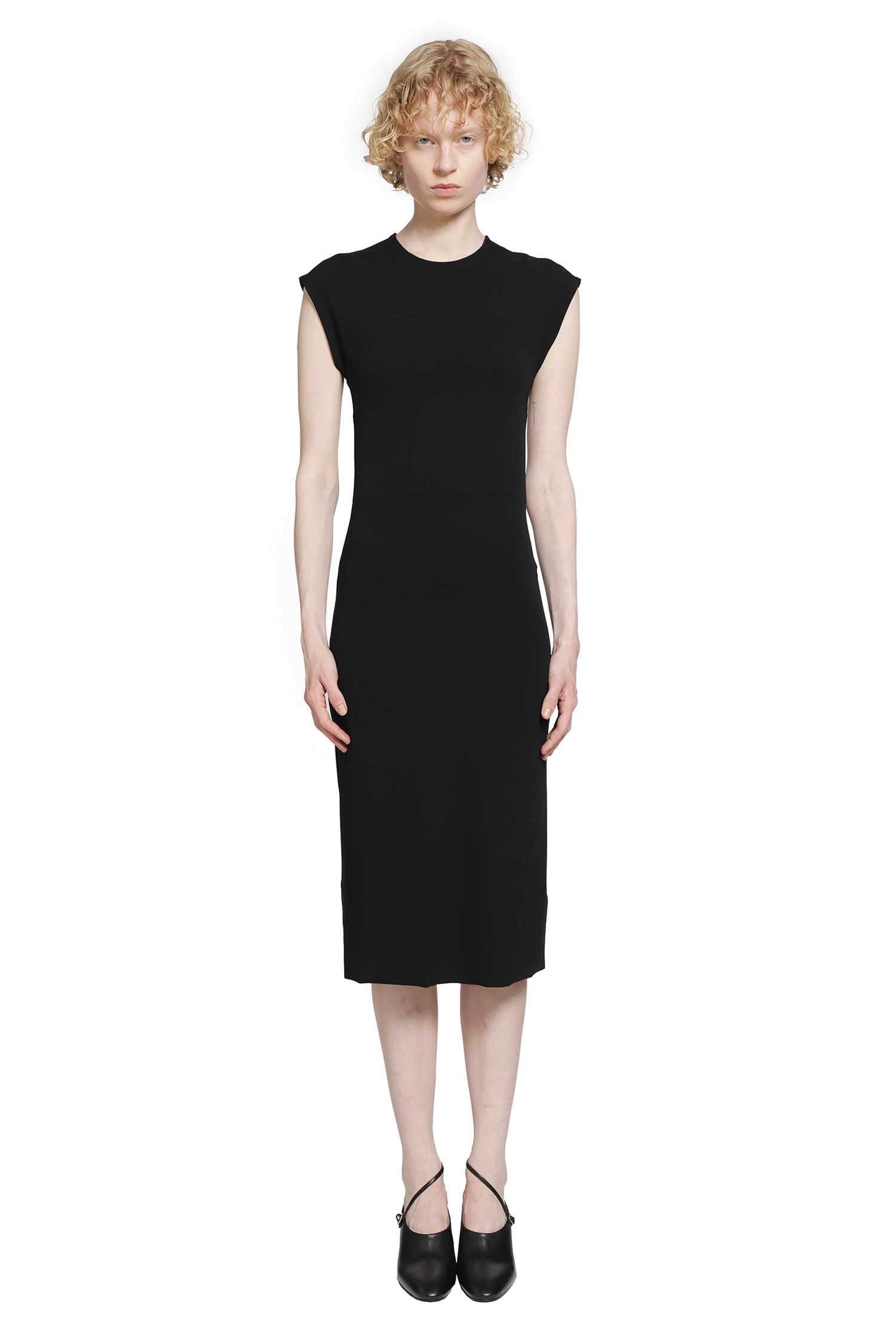 Jil Sander Lightweight Viscose Crewneck Dress, view 2