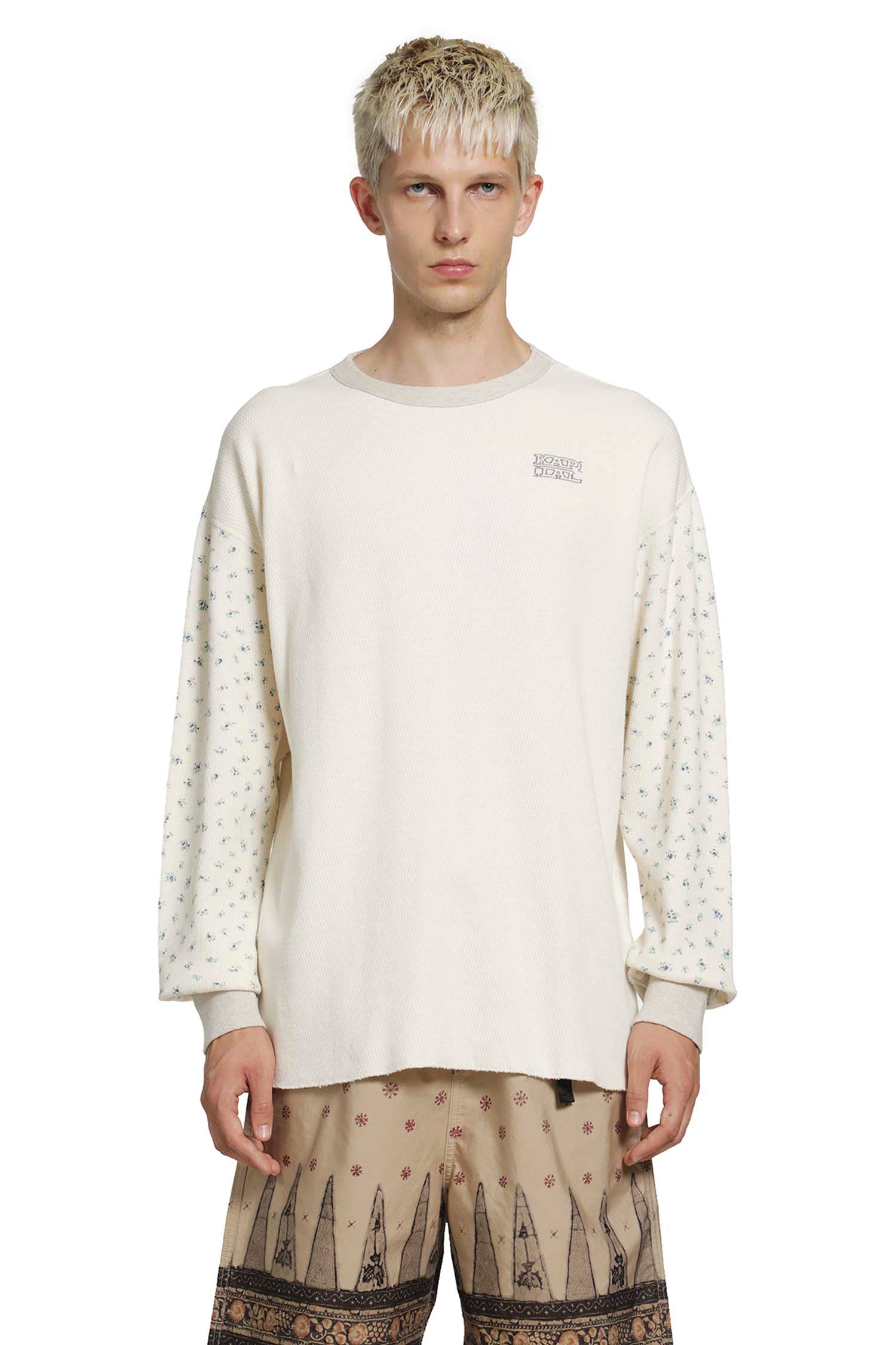 KAPITAL Waffle Jersey Calico Long Sleeve T-Shirt, view 2