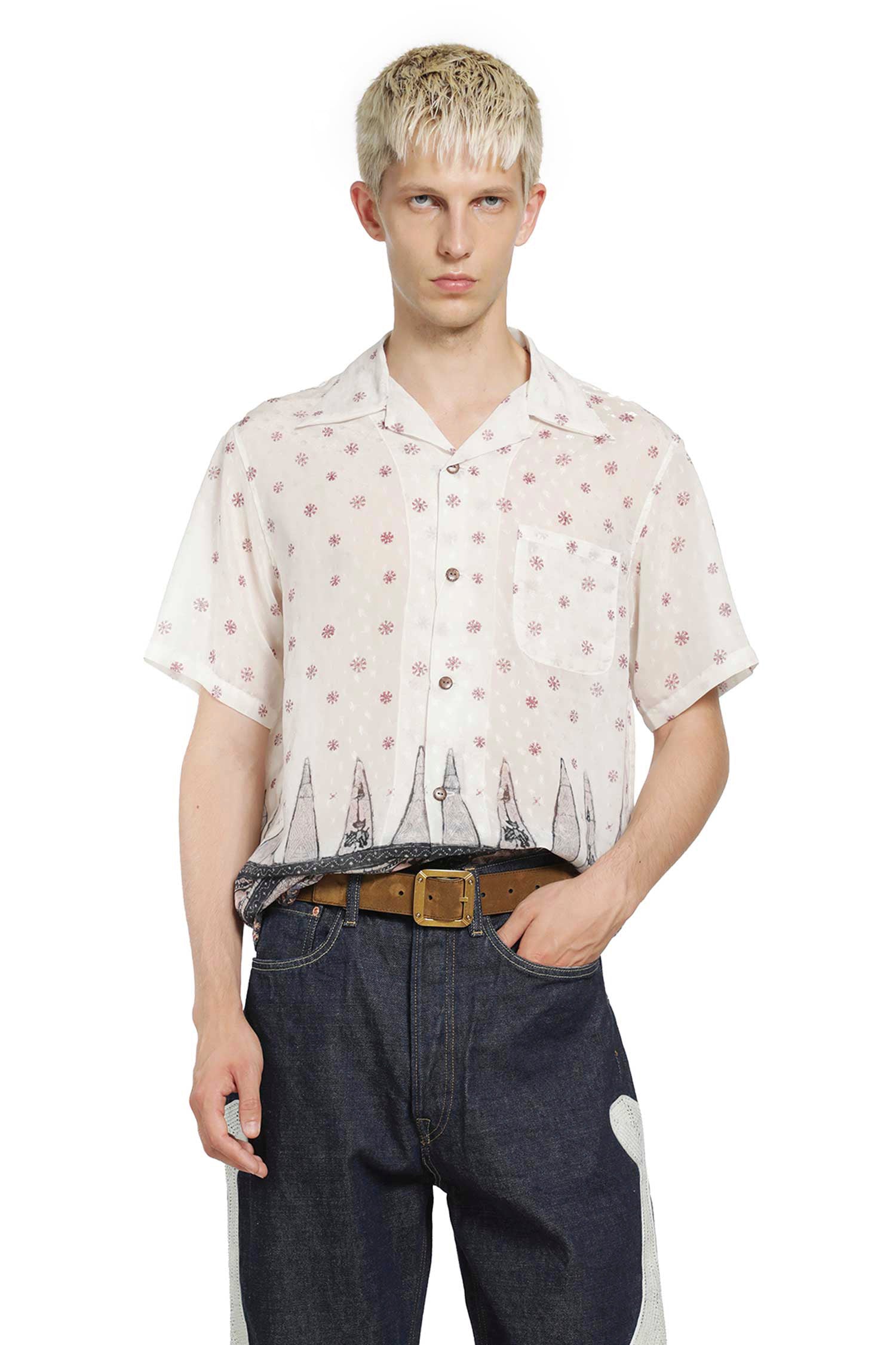KAPITAL Sheer Sarasa Calico Short Sleeve Shirt