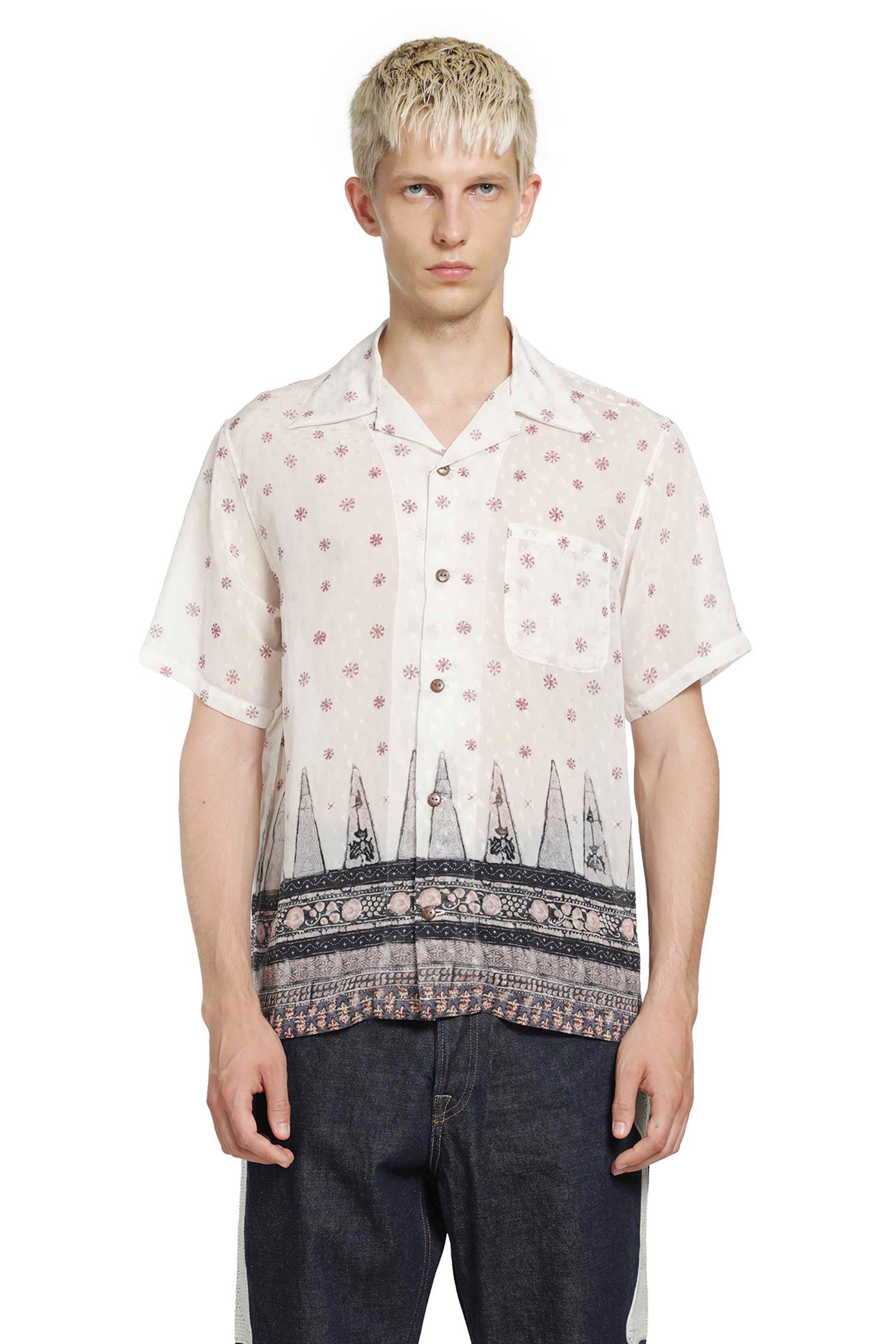 KAPITAL Sheer Sarasa Calico Short Sleeve Shirt, view 2
